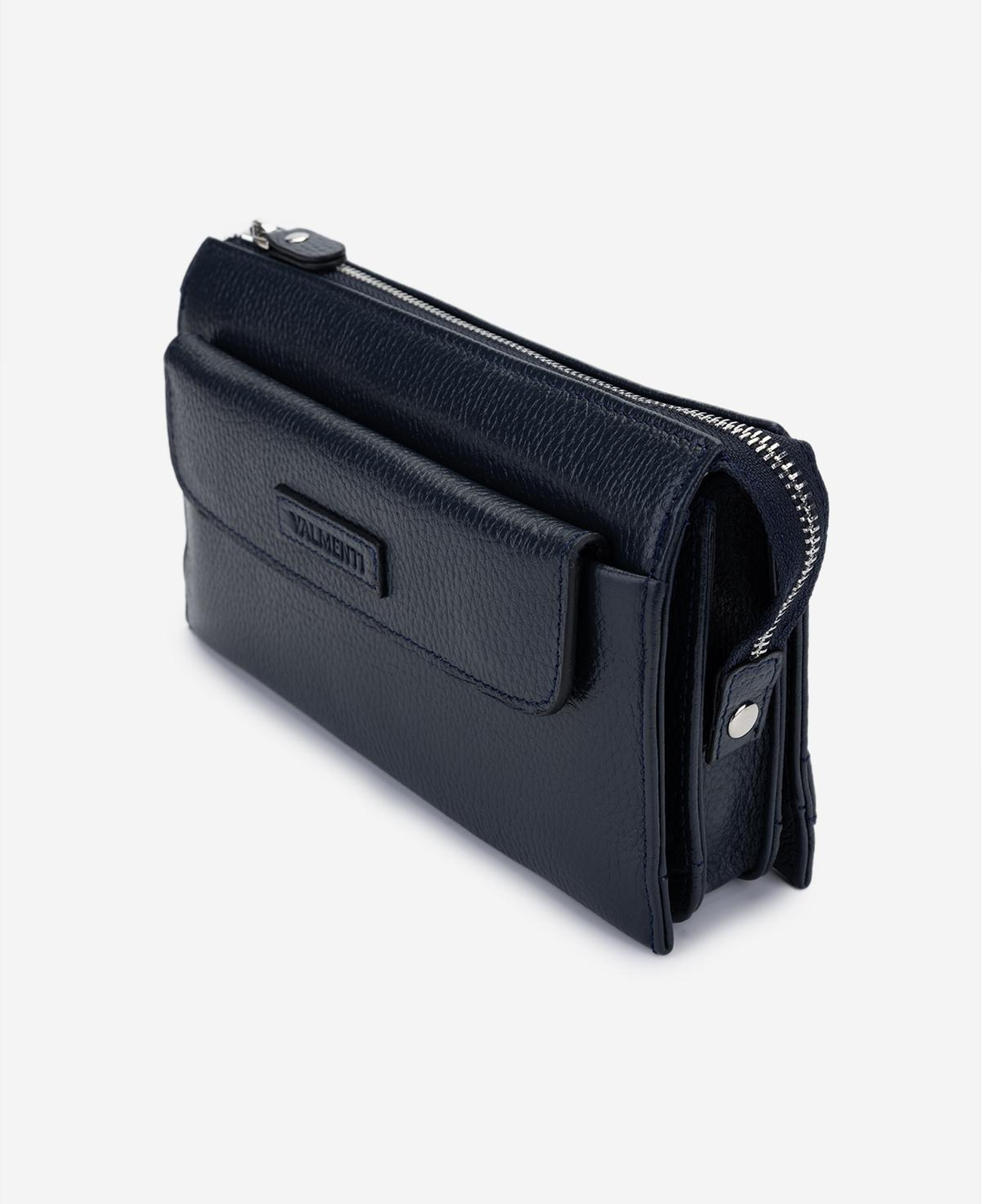 Valmenti Erkek Hakiki Deri Lacivert El Çantası
