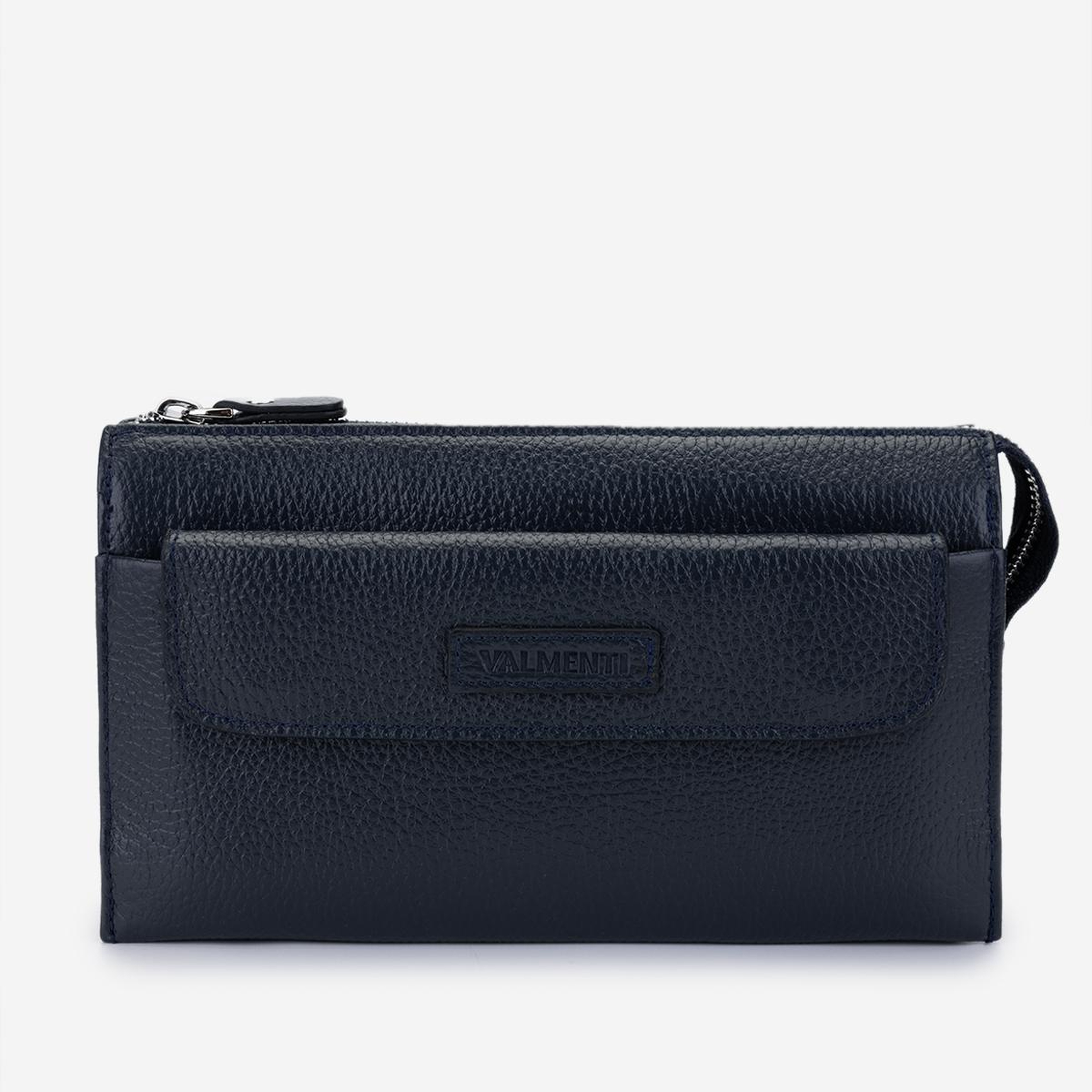 Valmenti Erkek Hakiki Deri Lacivert El Çantası