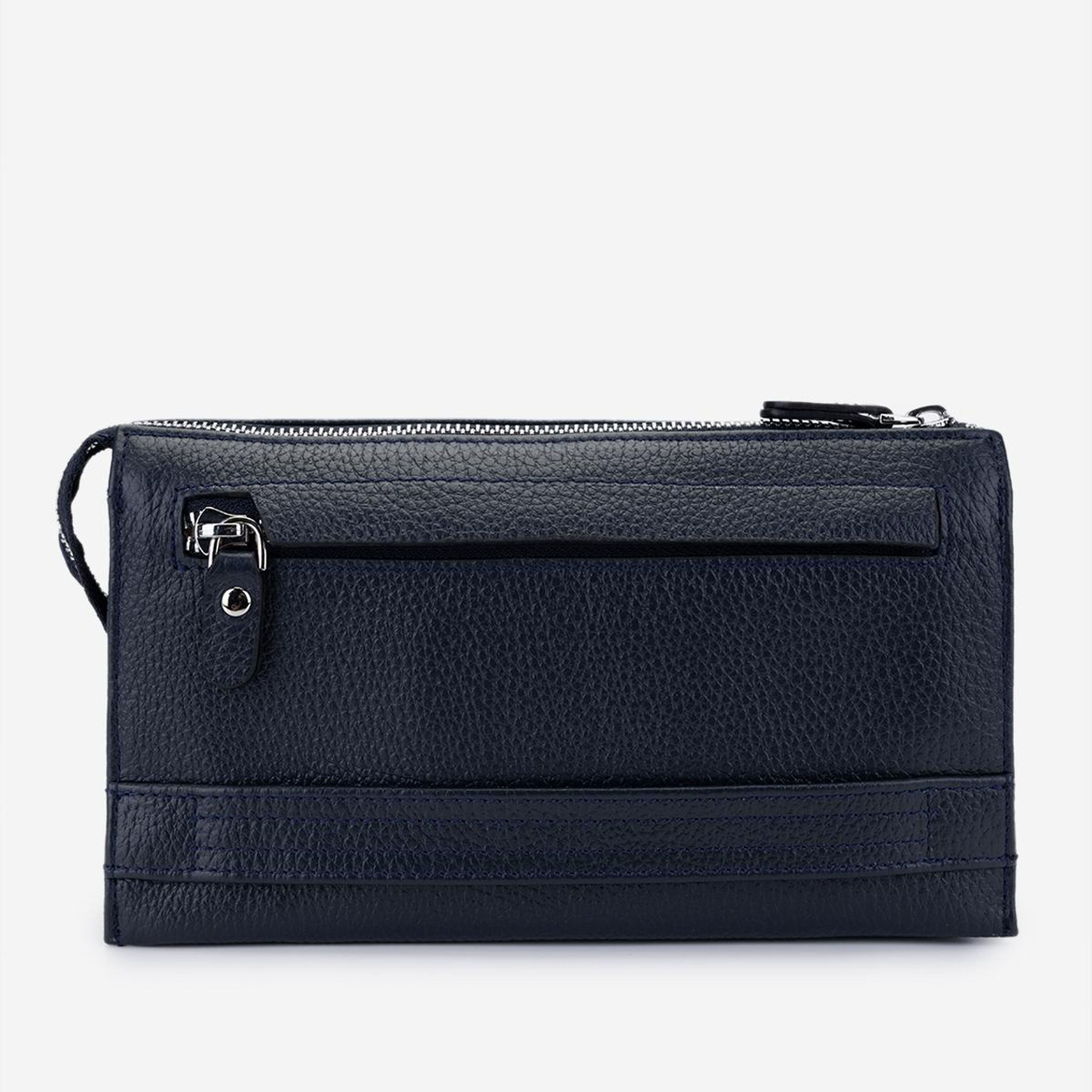 Valmenti Erkek Hakiki Deri Lacivert El Çantası