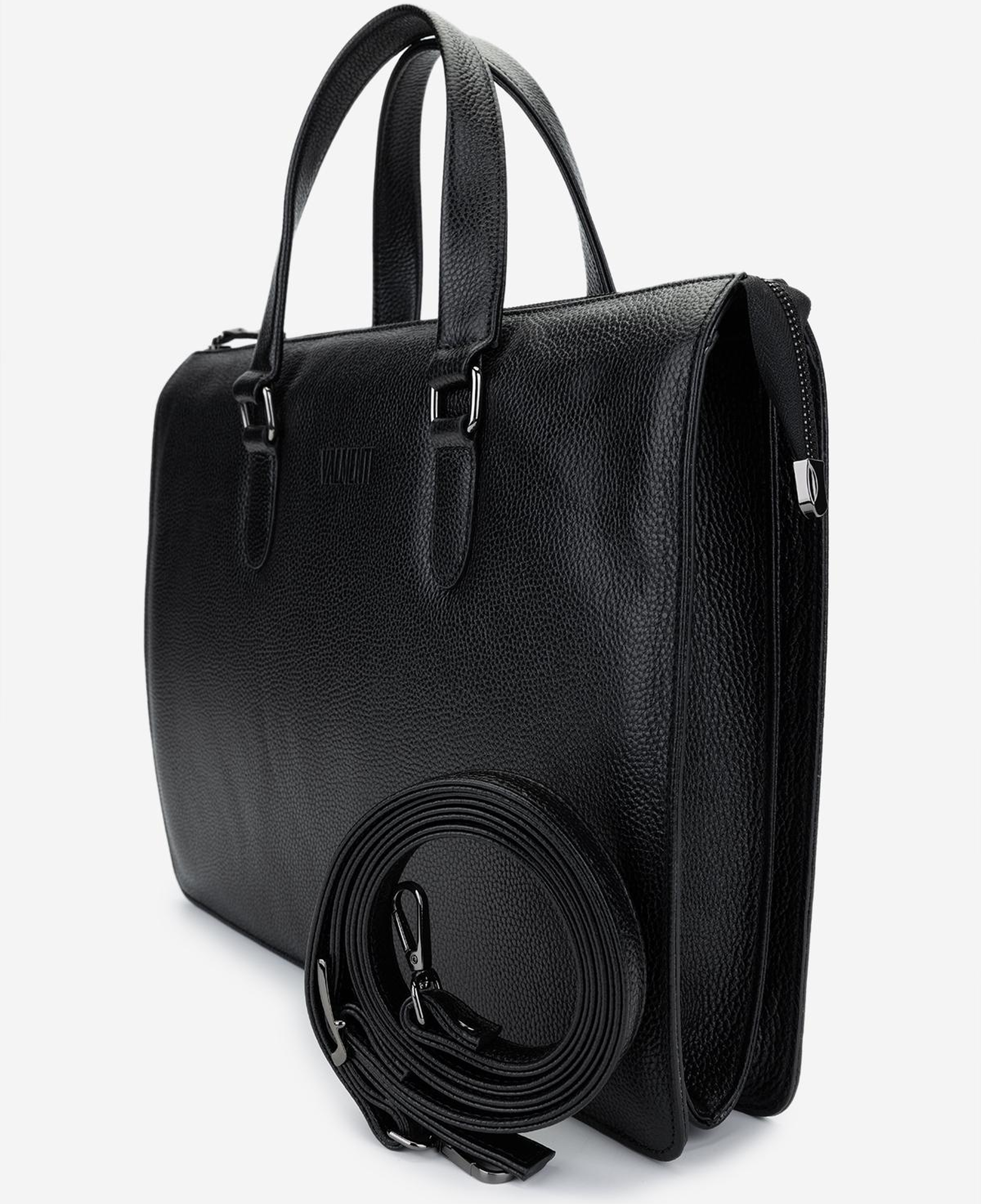 Valmenti Erkek Hakiki Deri Siyah Floter Evrak Çantası