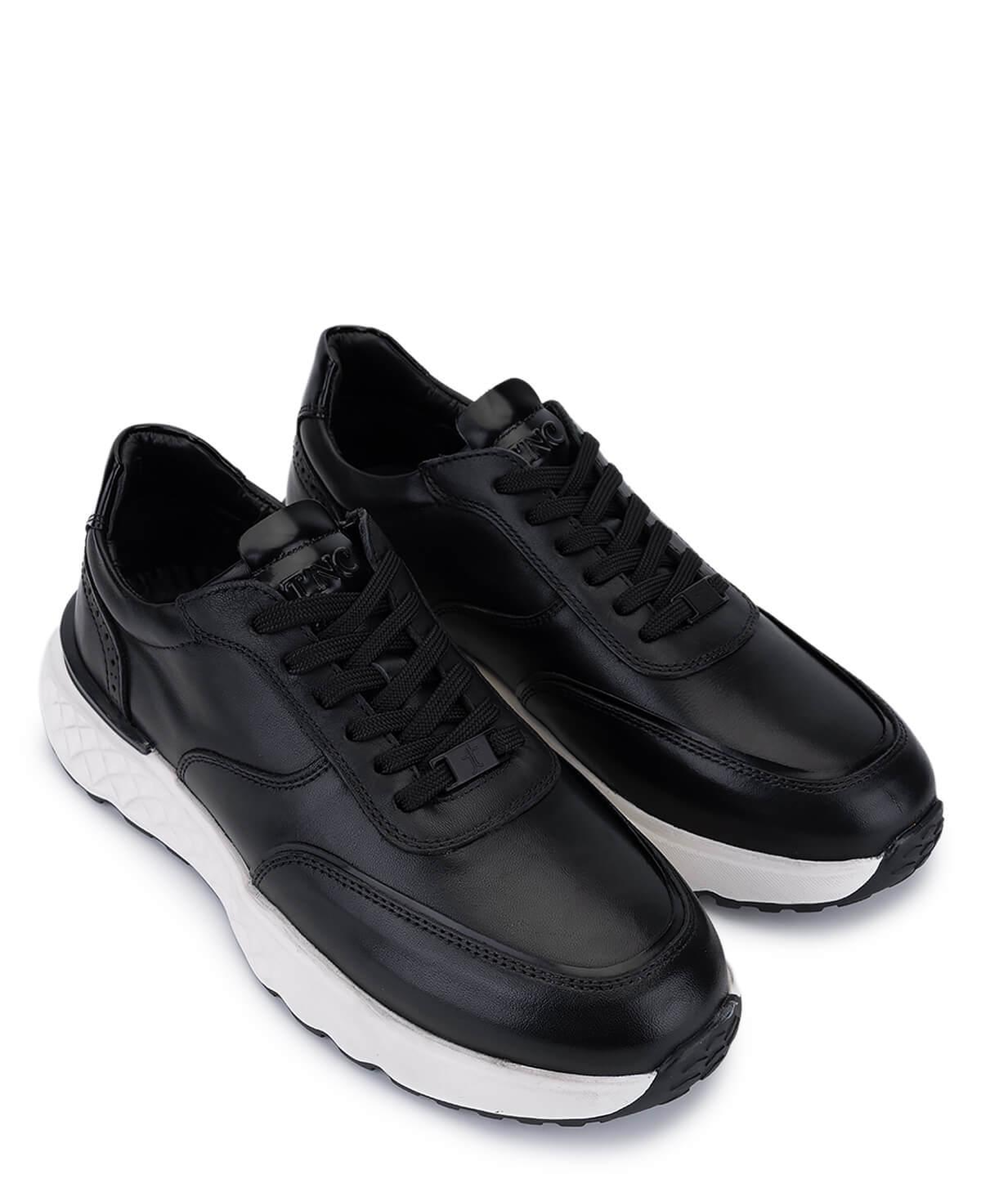 Tamer Tanca Erkek Hakiki Deri Siyah Sneakers & Spor Ayakkabı