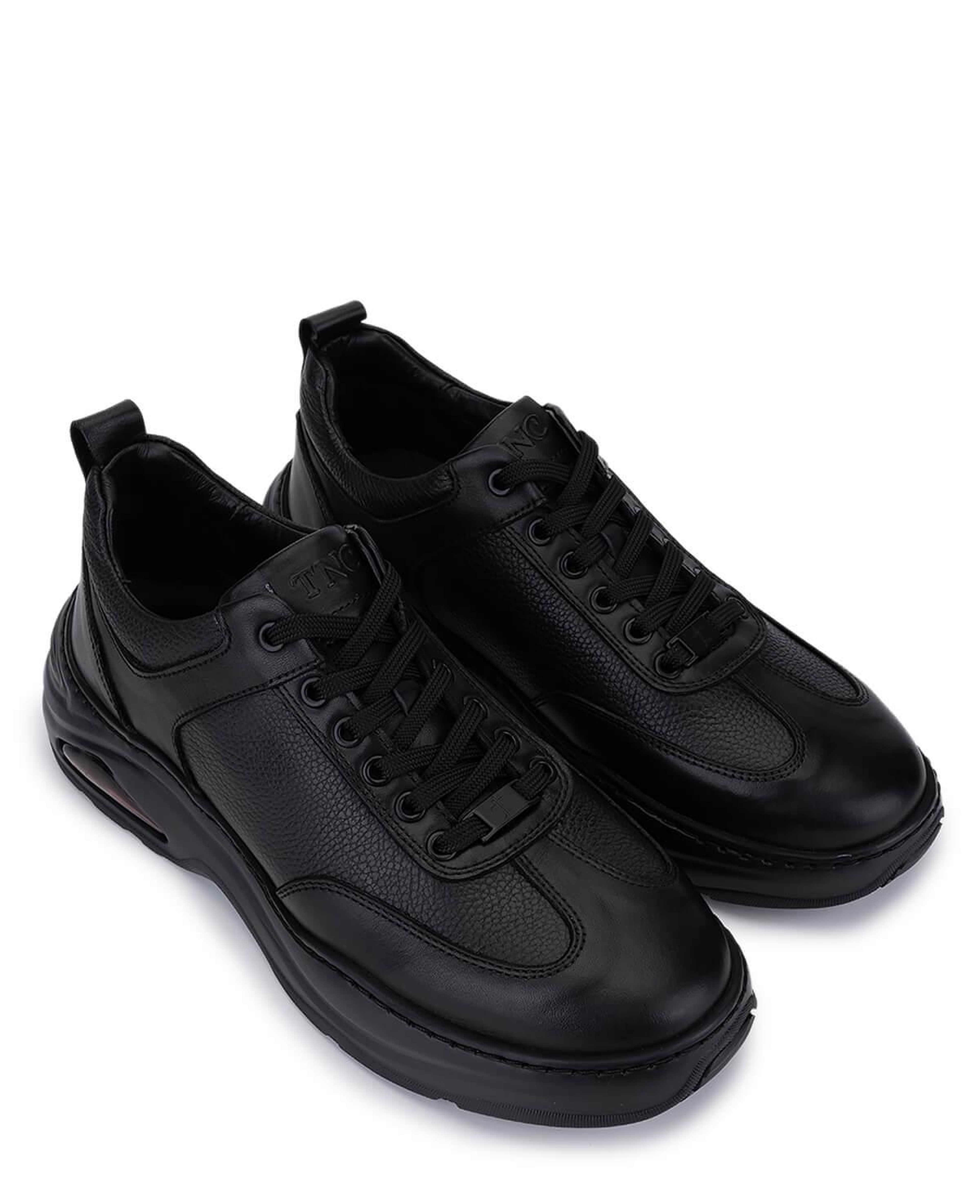 Tamer Tanca Erkek Hakiki Deri Siyah Sneakers & Spor Ayakkabı