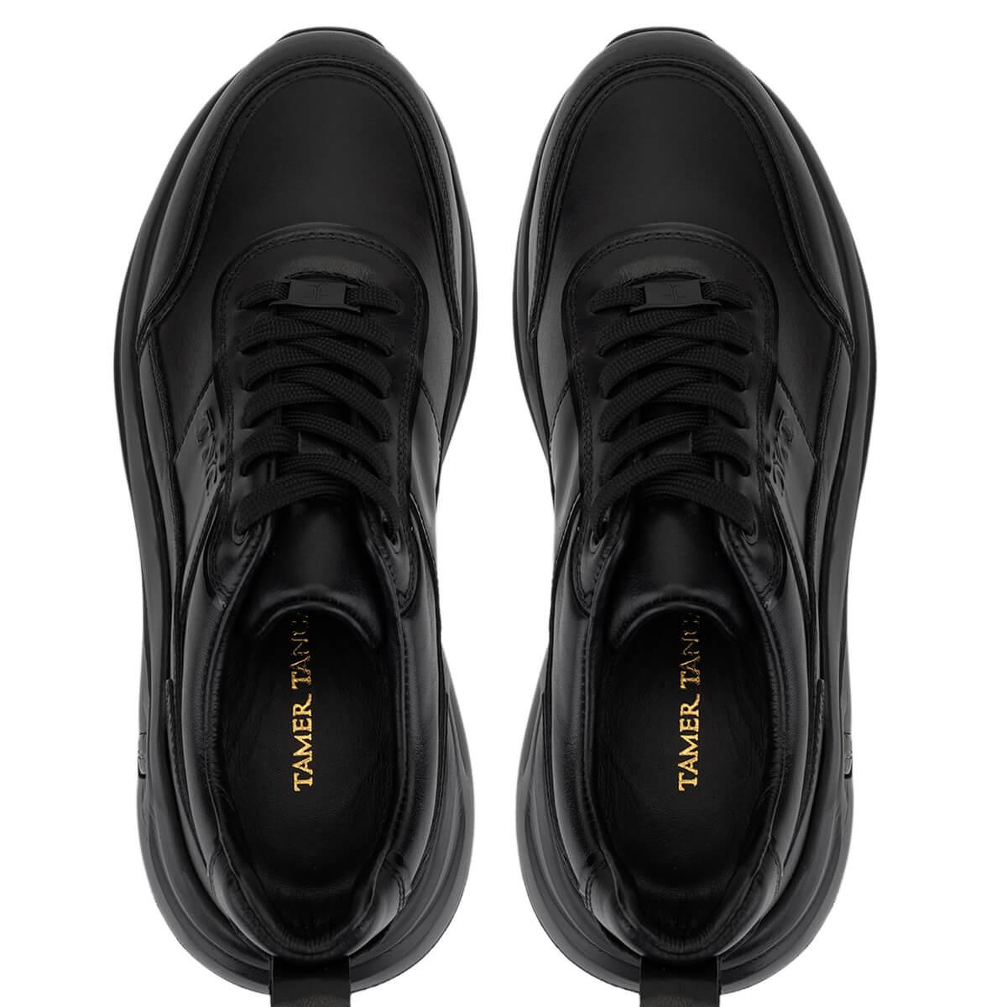 Tamer Tanca Erkek Hakiki Deri Siyah Sneakers & Spor Ayakkabı