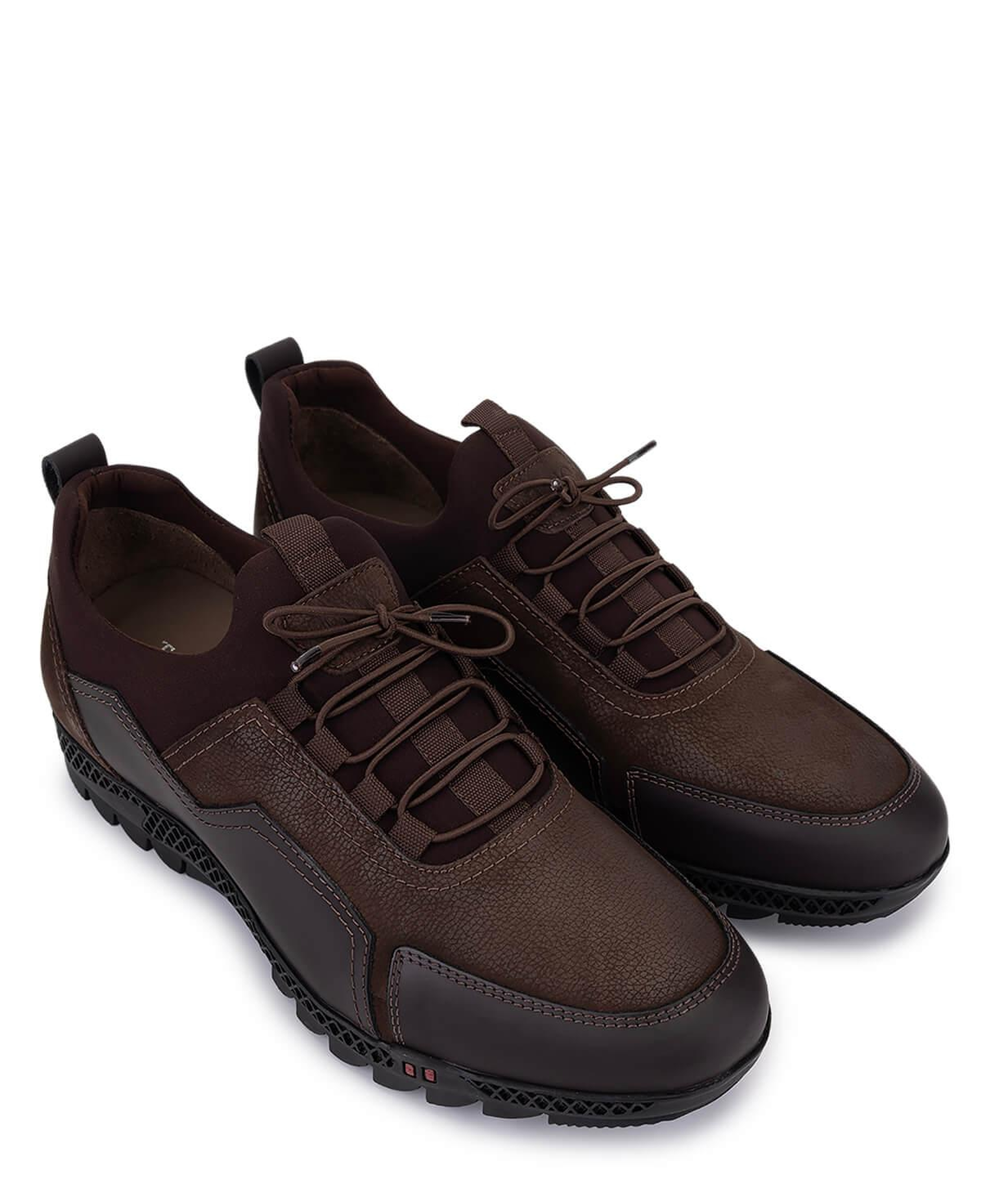 Tamer Tanca Erkek Hakiki Deri Kahverengi Nubuk Sneakers & Spor Ayakkabı
