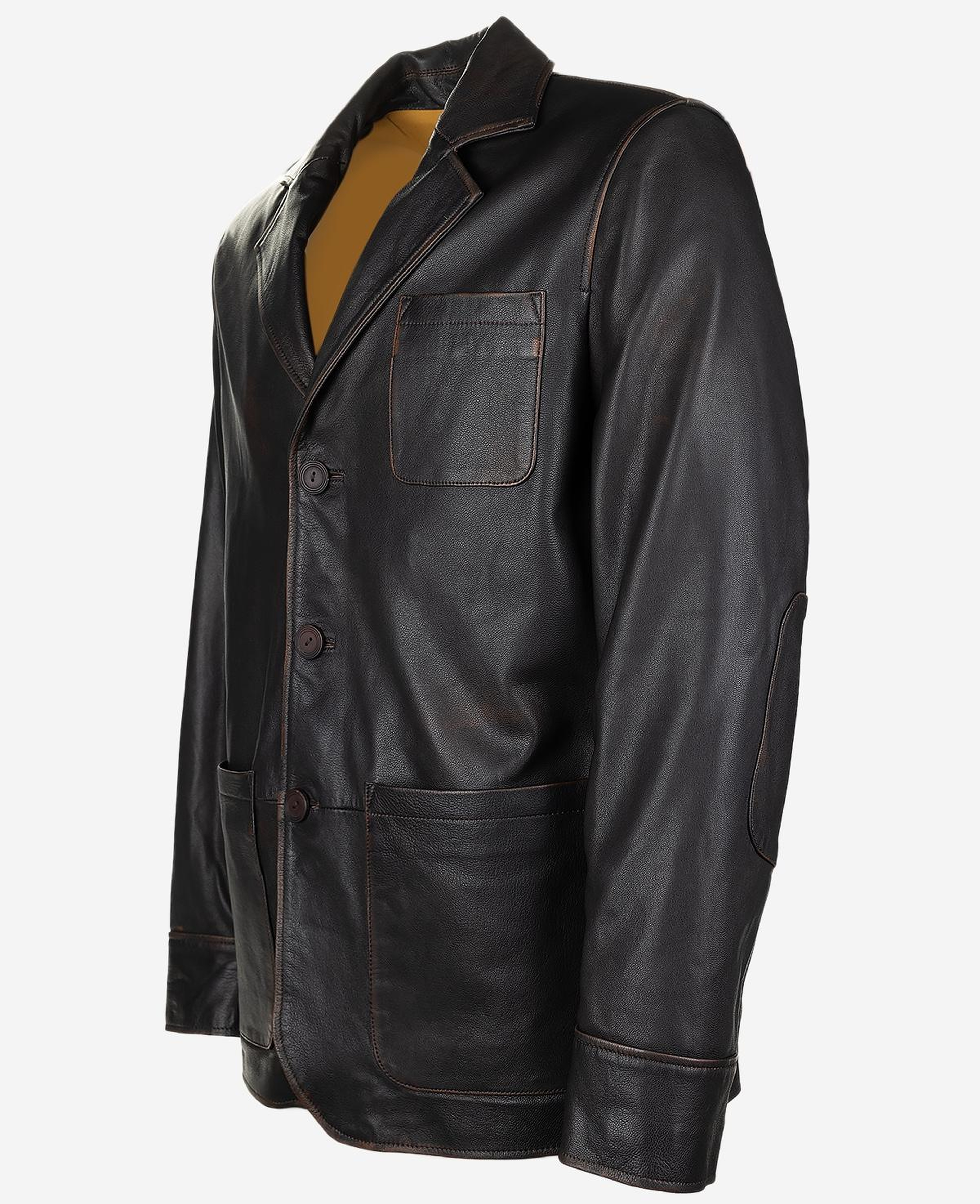 Valmenti Erkek Hakiki Deri Kızıl Eskitme Deri Mont