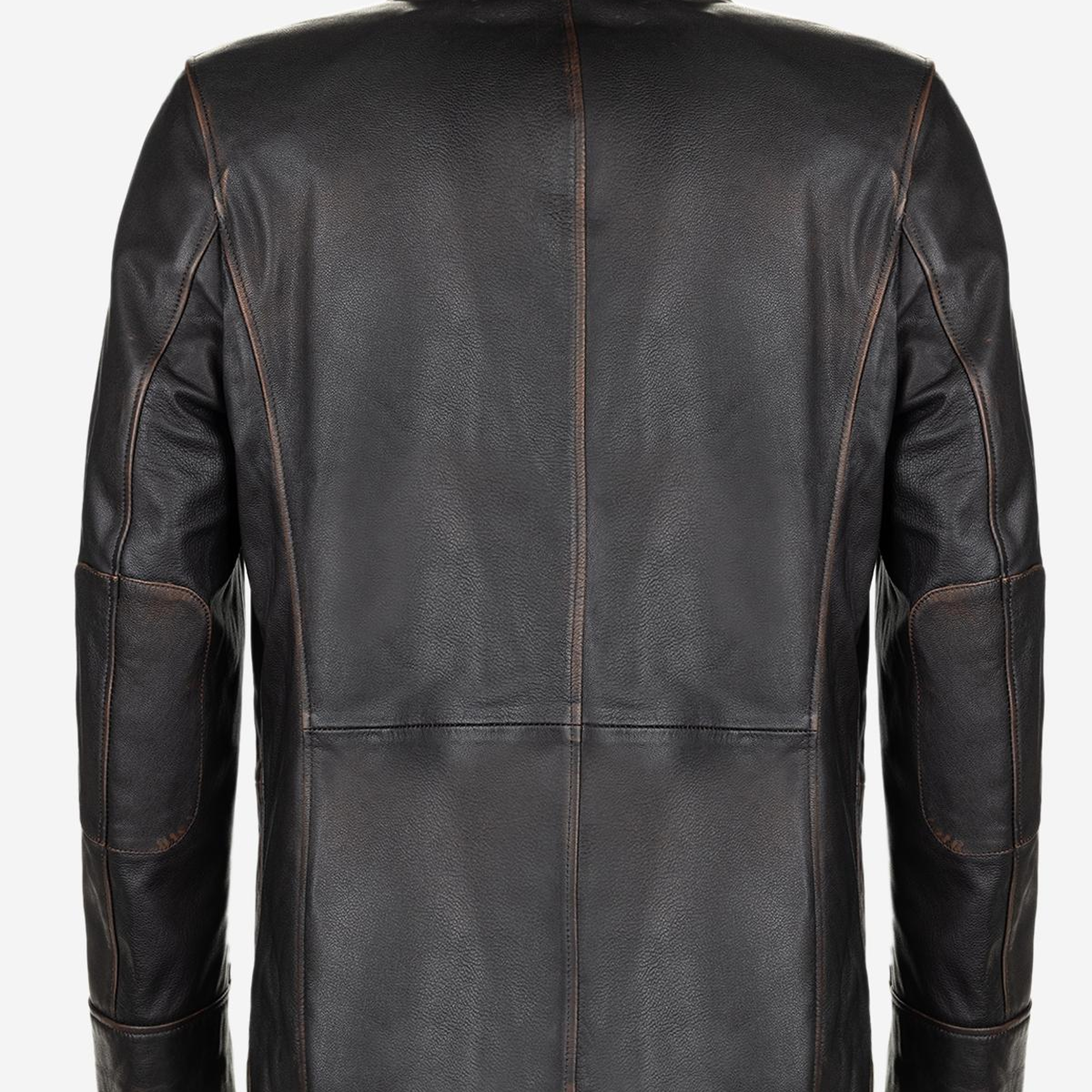 Valmenti Erkek Hakiki Deri Kızıl Eskitme Deri Mont