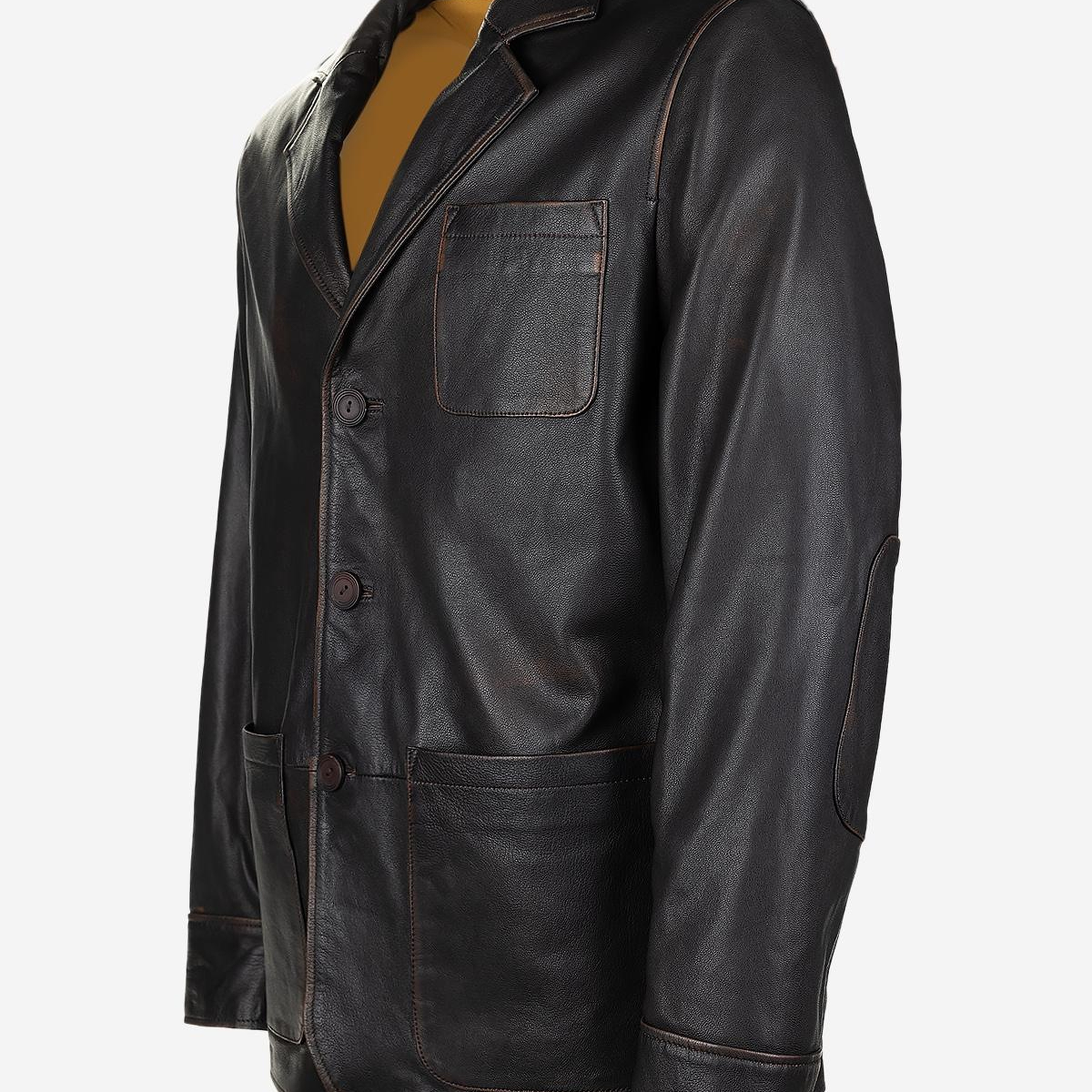 Valmenti Erkek Hakiki Deri Kızıl Eskitme Deri Mont