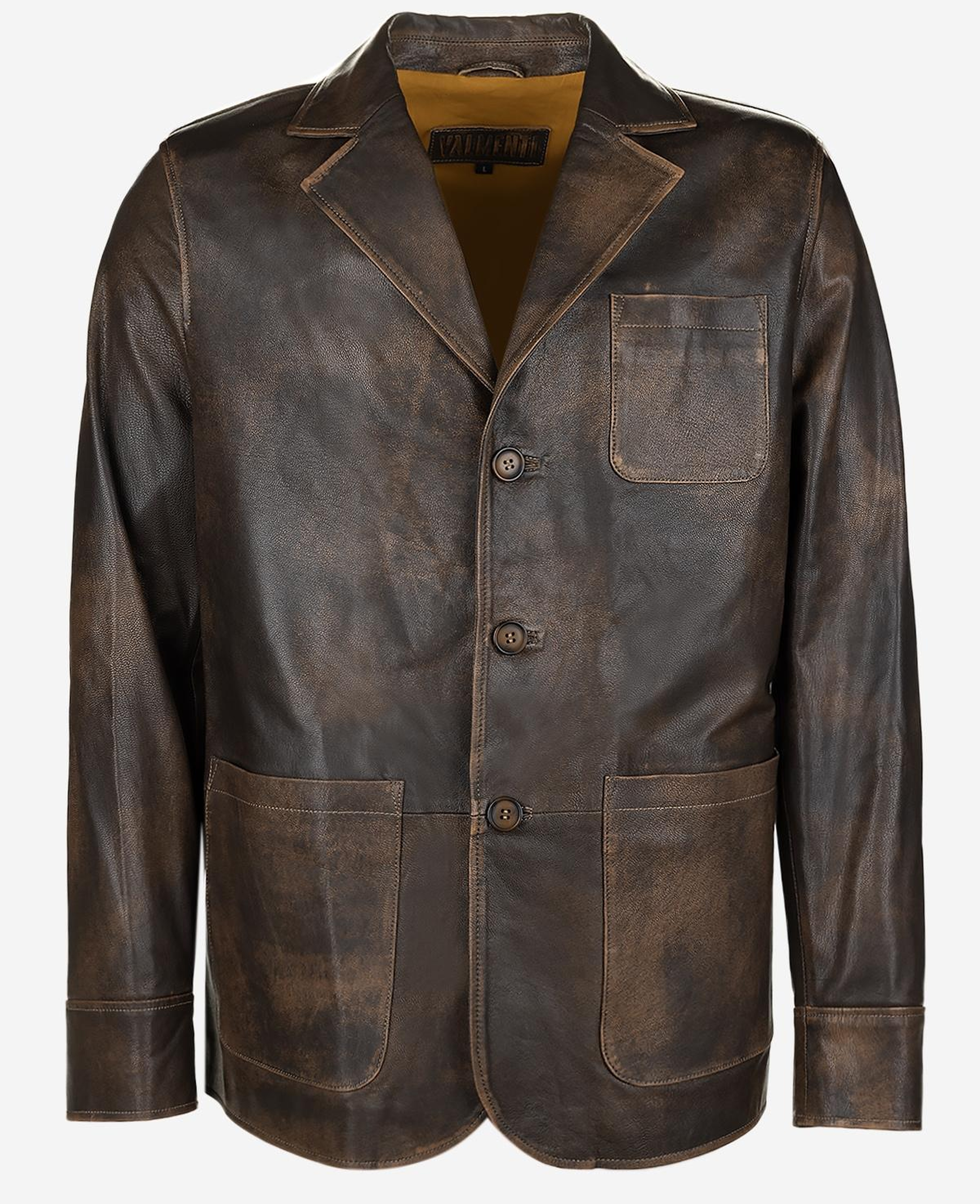 Valmenti Erkek Hakiki Deri Viski Eskitme Deri Mont