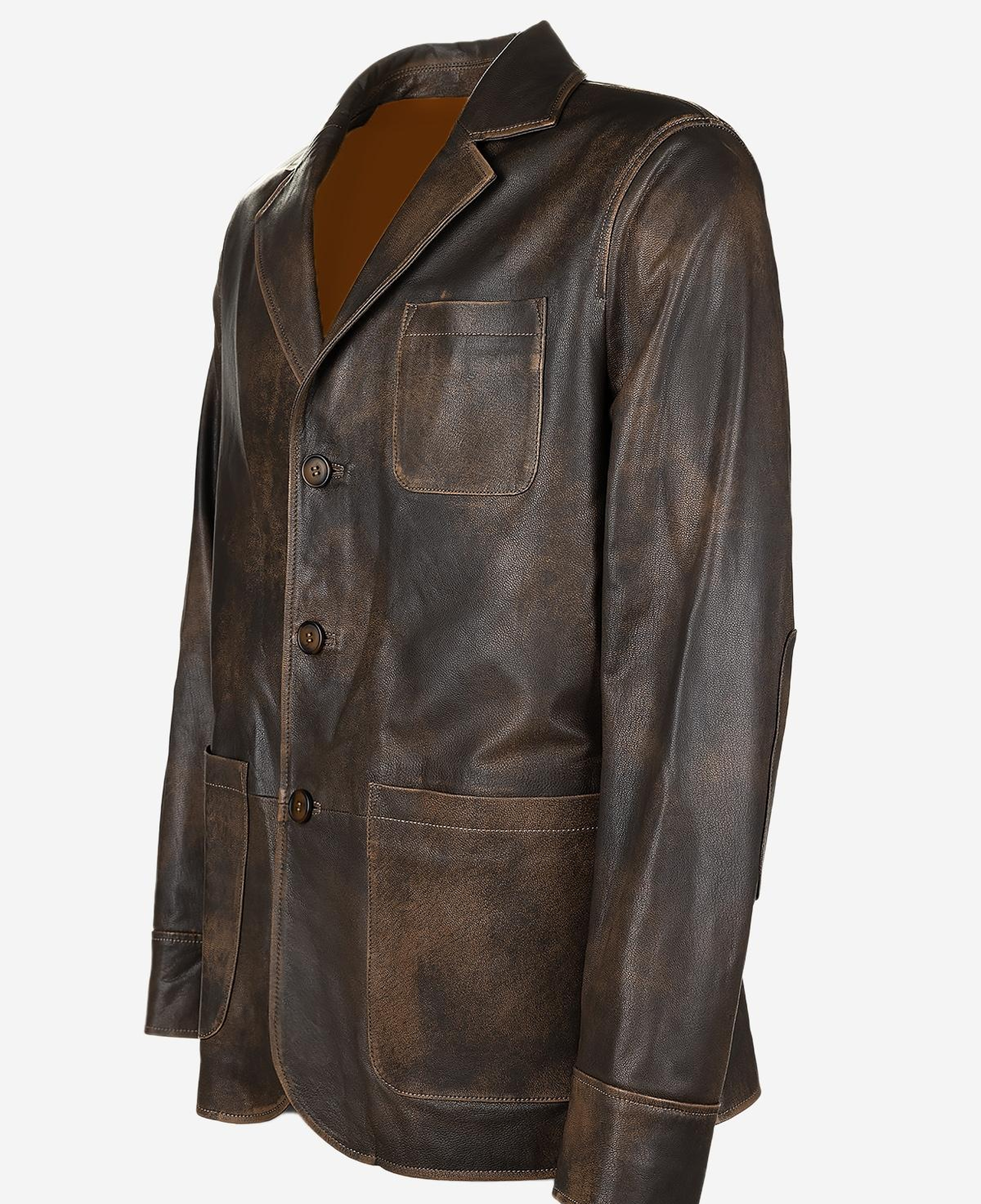 Valmenti Erkek Hakiki Deri Viski Eskitme Deri Mont