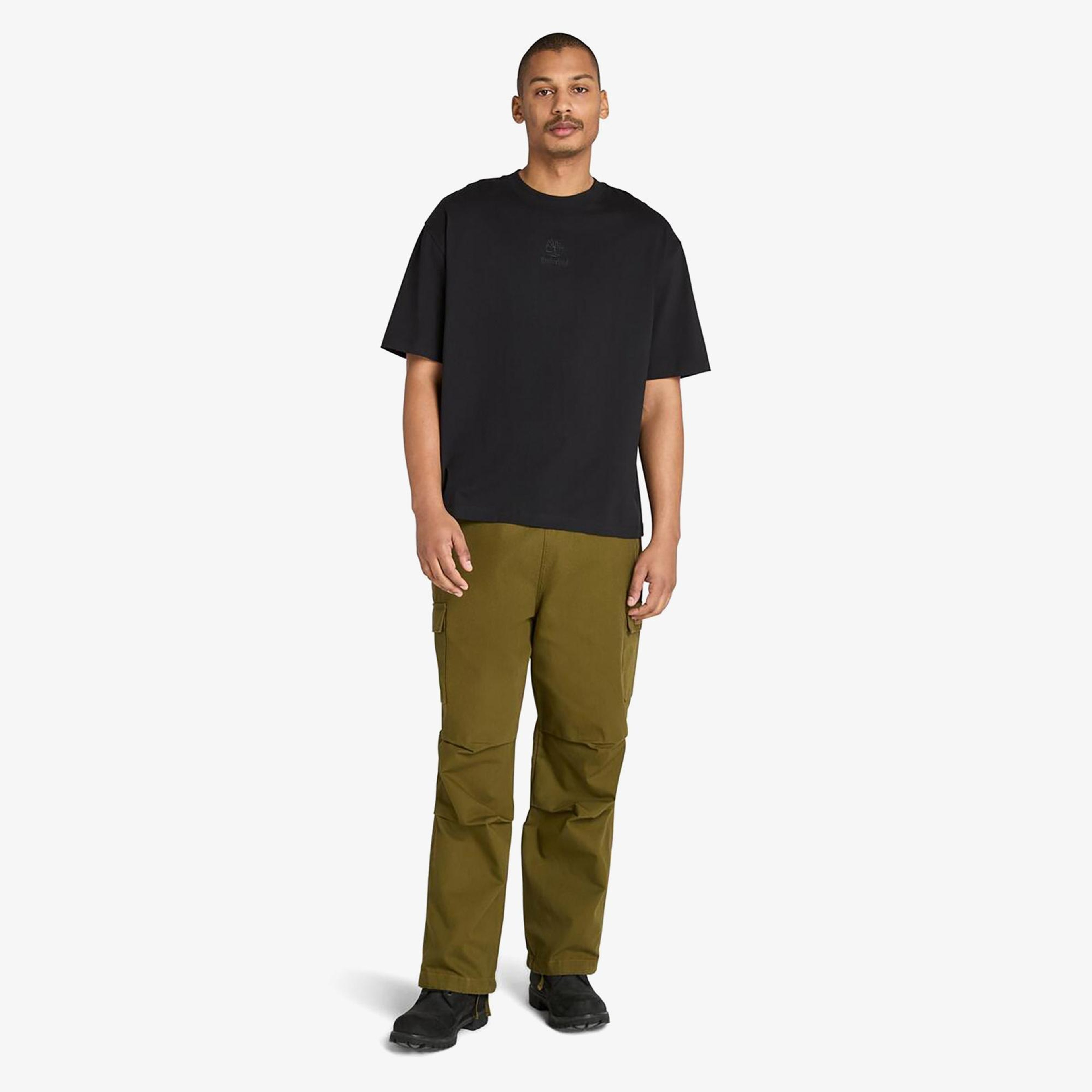 Timberland Hampthon Tonal Stack Logo Erkek Siyah T-Shirt