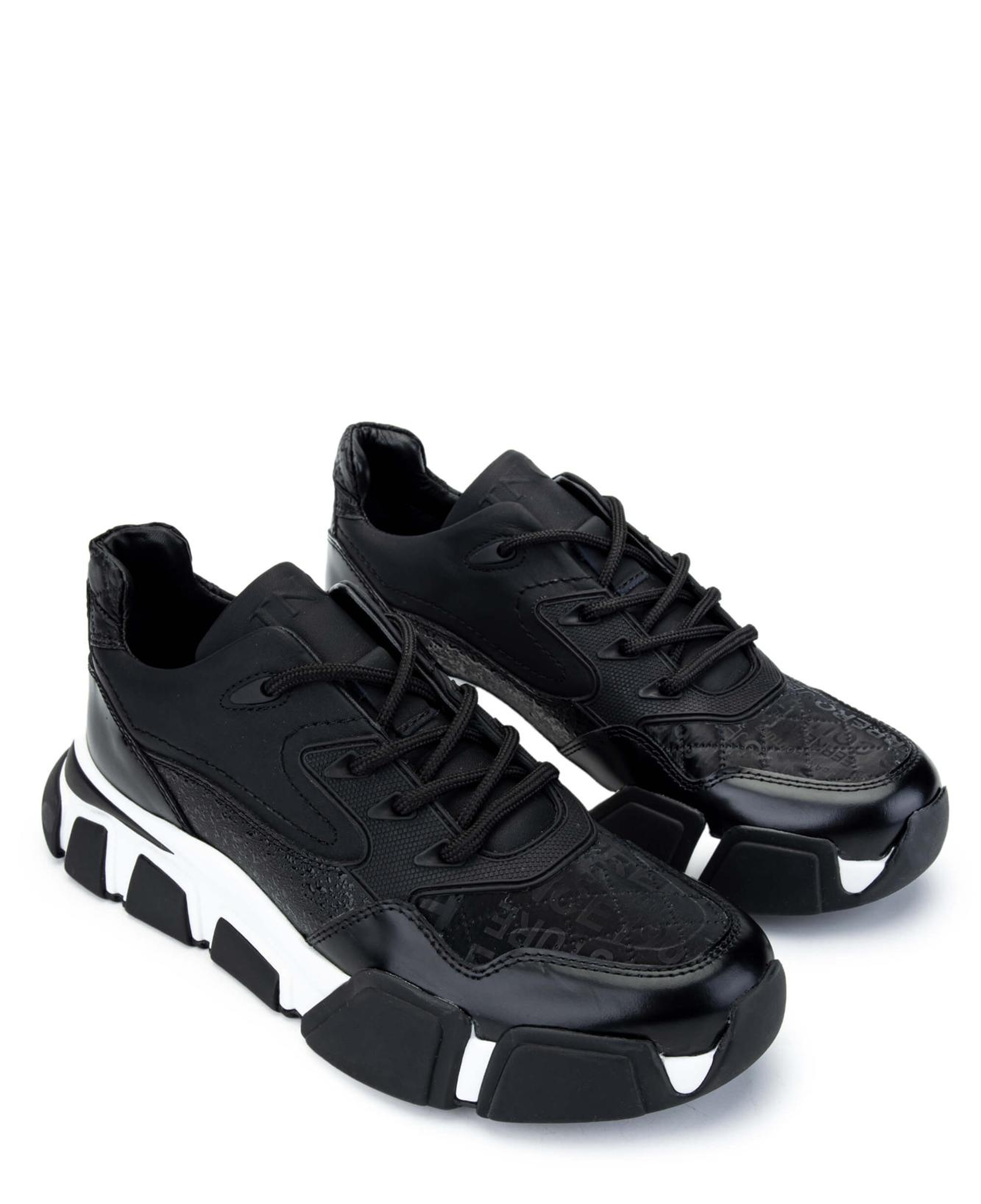 Tamer Tanca Erkek Hakiki Deri Siyah Sneakers & Spor Ayakkabı