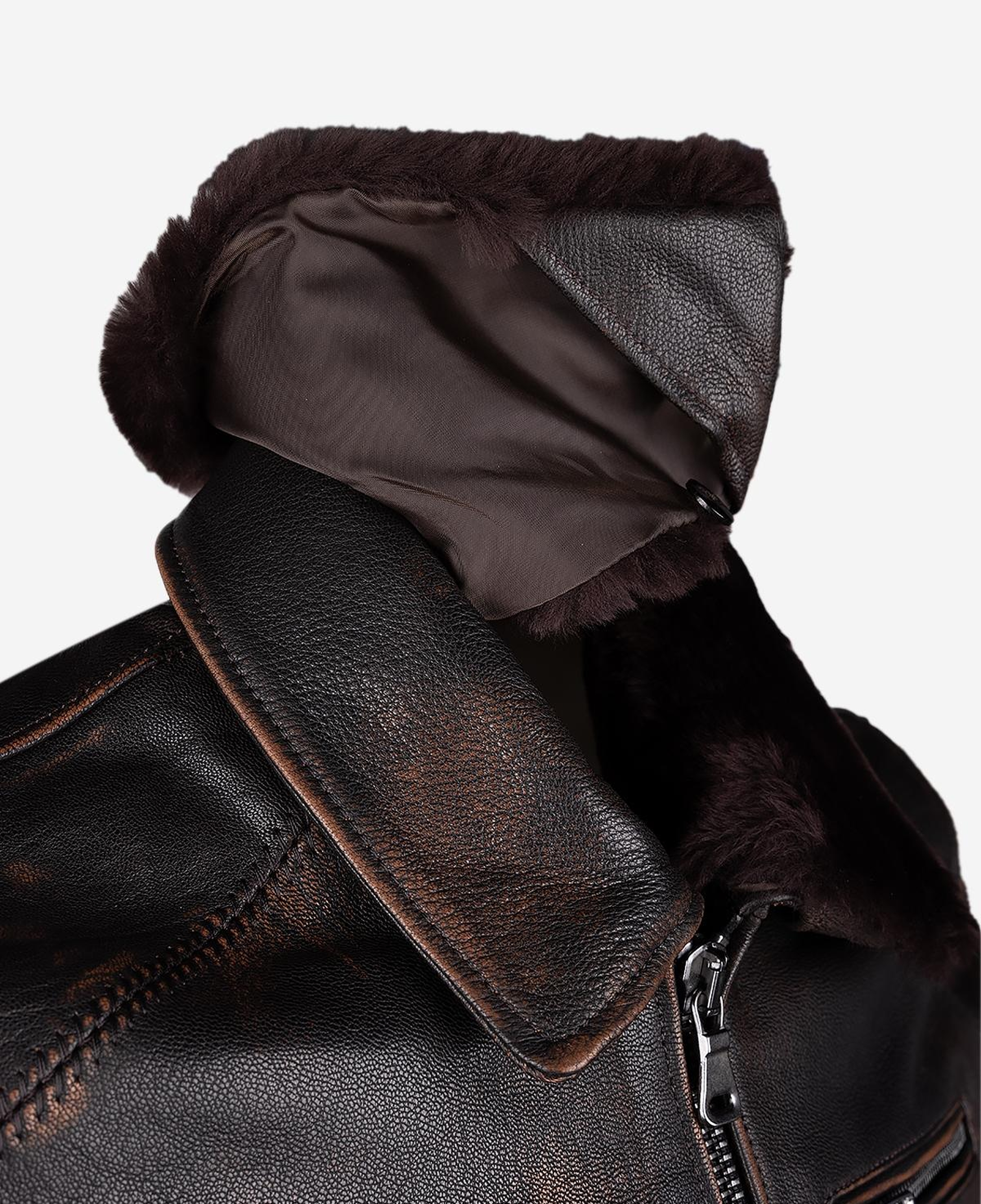 Valmenti Erkek Hakiki Deri Kızıl Eskitme Deri Mont