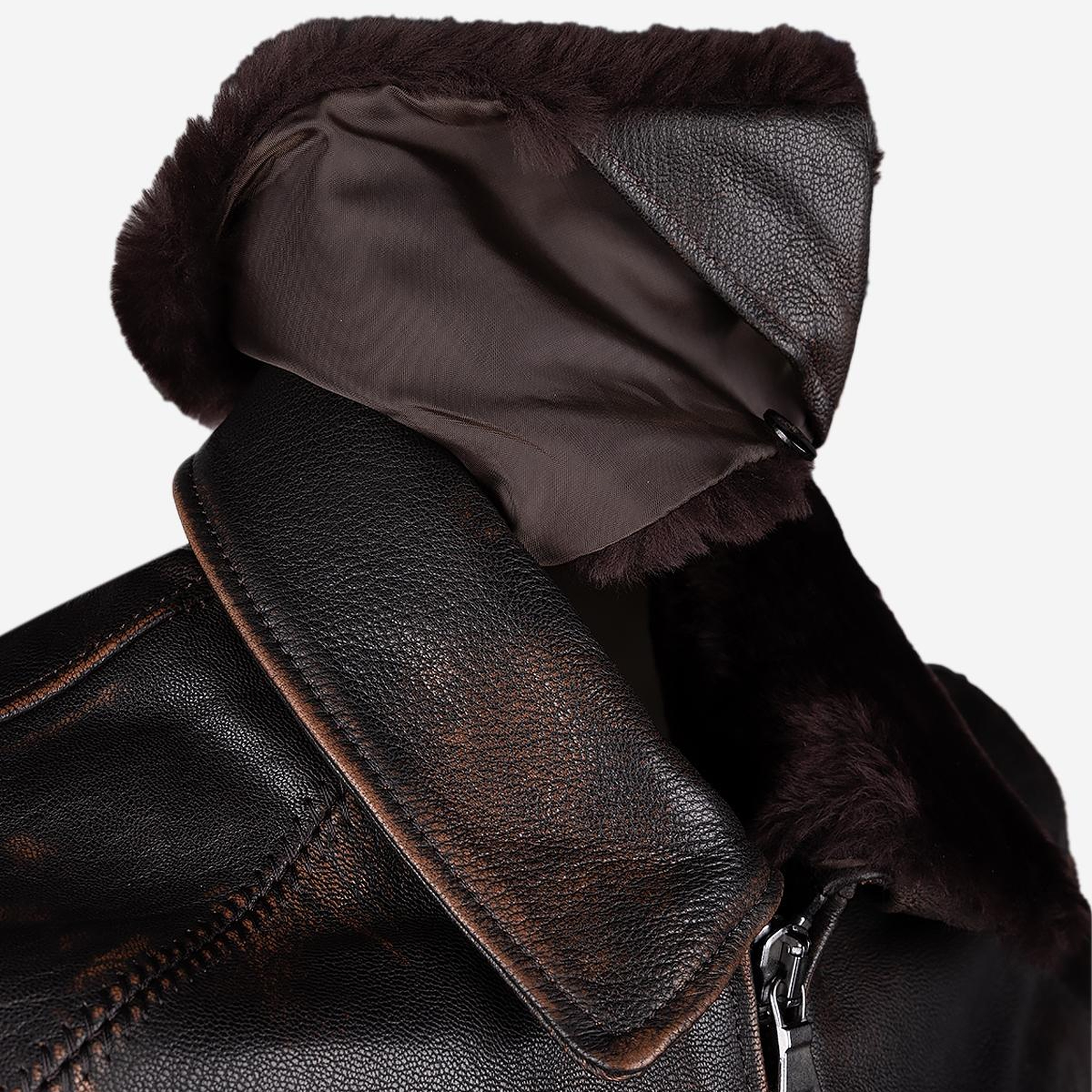 Valmenti Erkek Hakiki Deri Kızıl Eskitme Deri Mont