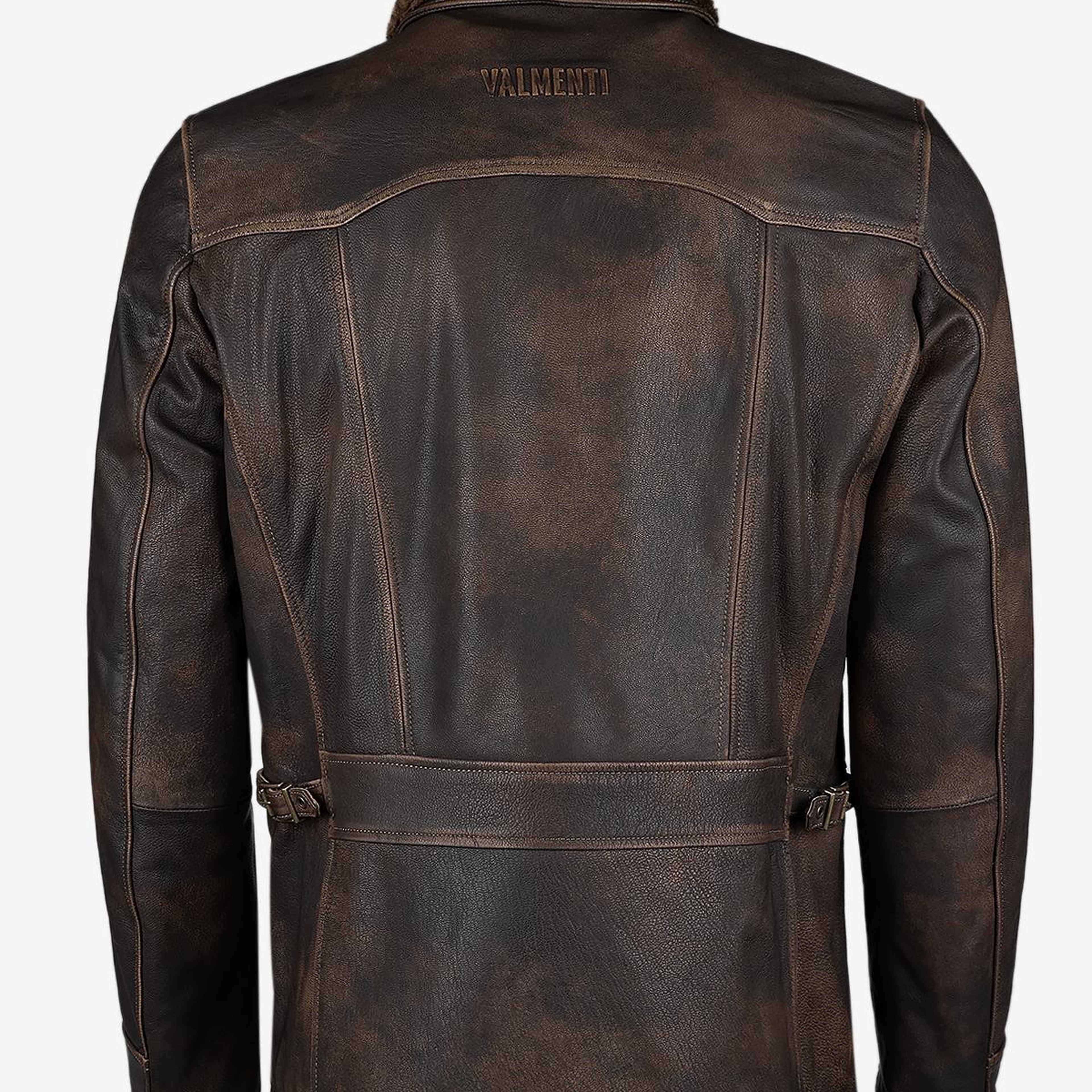 Valmenti Erkek Hakiki Deri Viski Eskitme Deri Mont