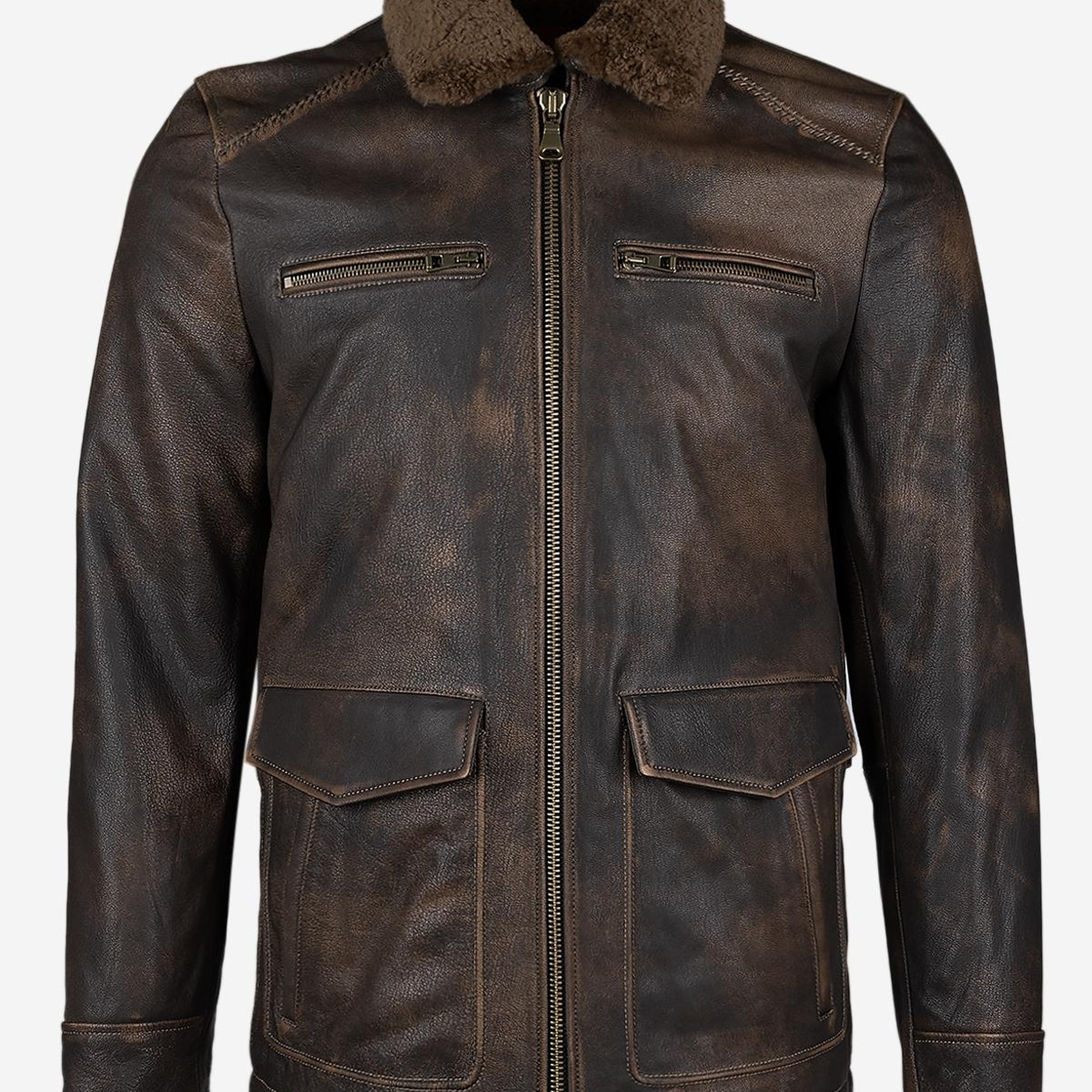 Valmenti Erkek Hakiki Deri Viski Eskitme Deri Mont