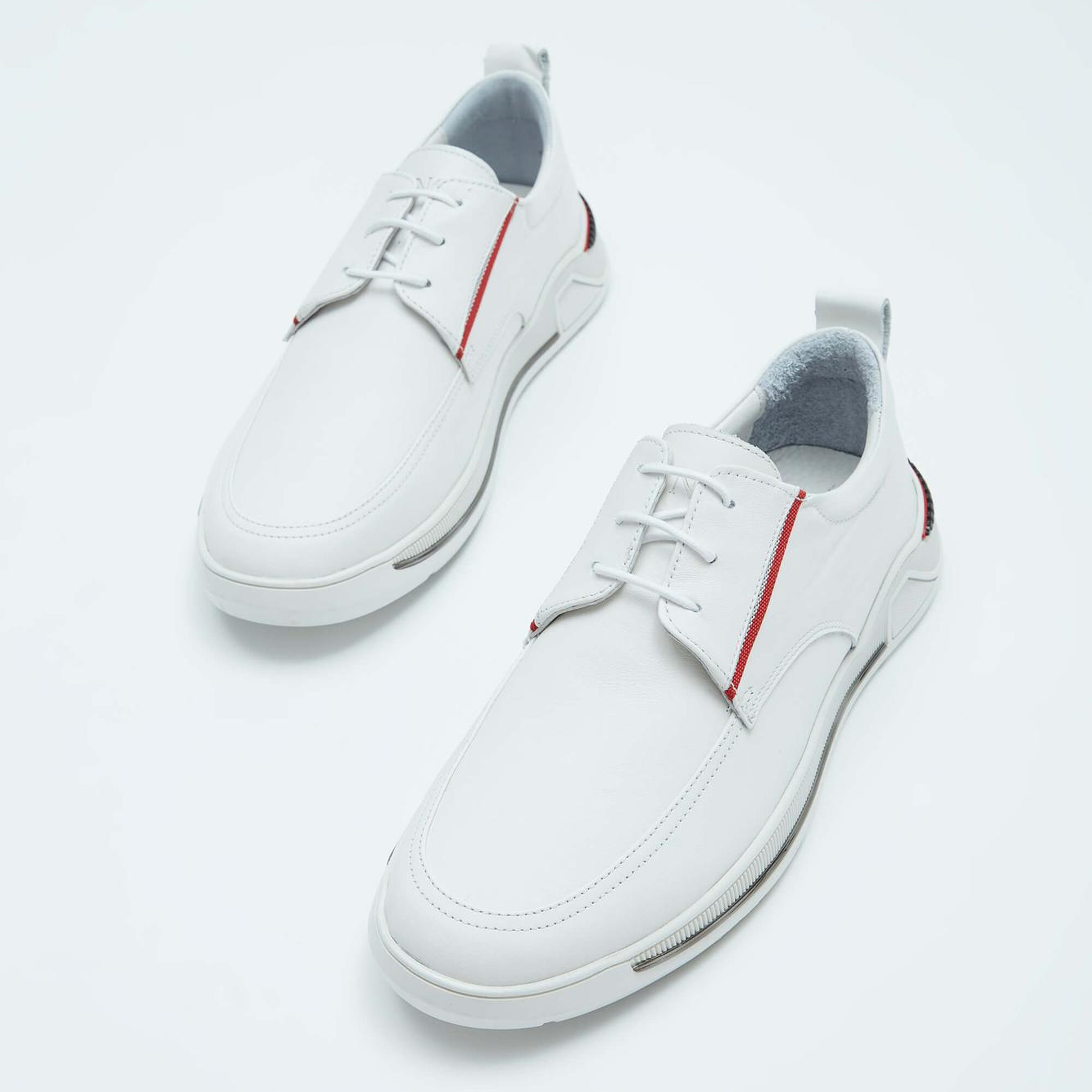 Tamer Tanca Erkek Hakiki Deri Kırık Beyaz Sneakers & Spor Ayakkabı