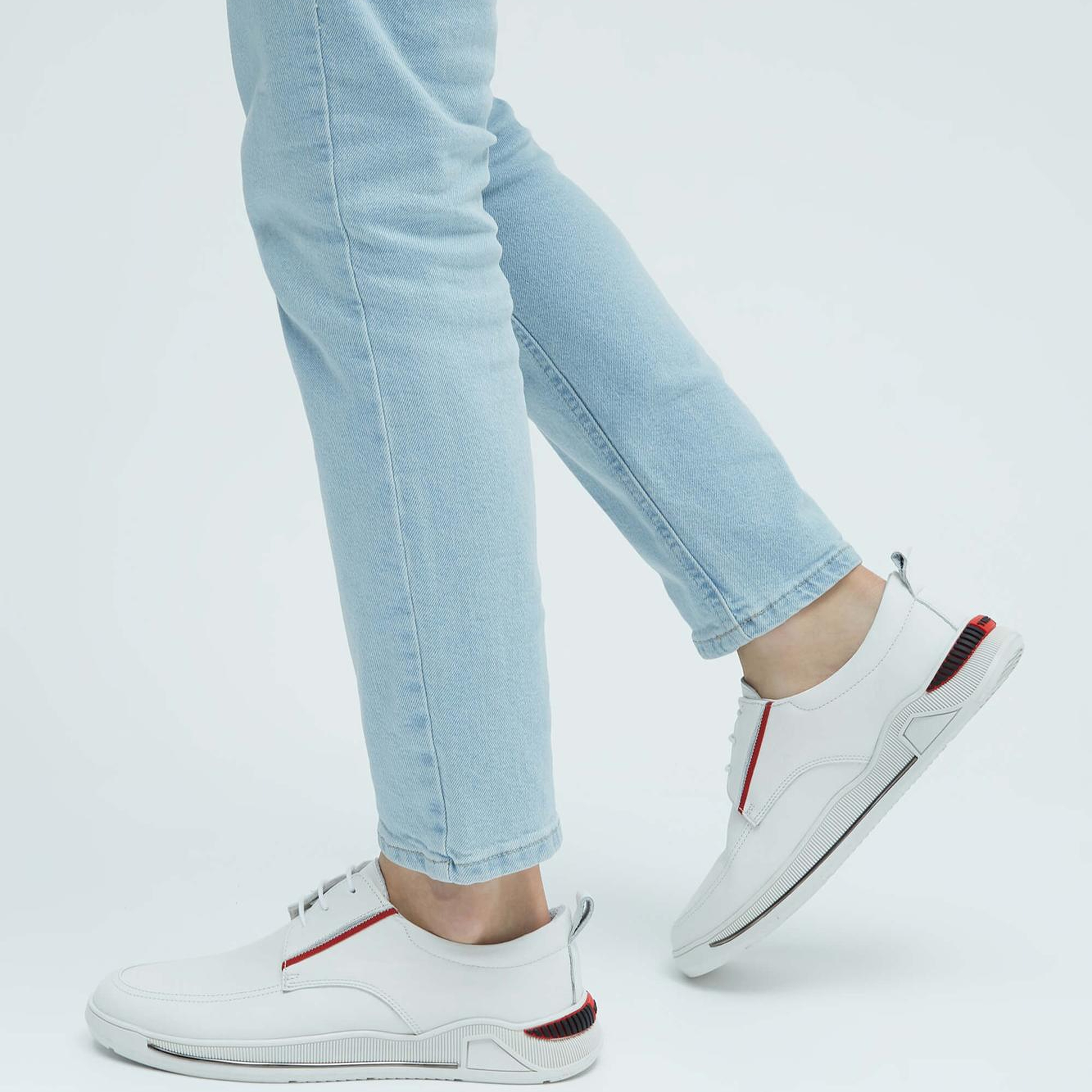 Tamer Tanca Erkek Hakiki Deri Kırık Beyaz Sneakers & Spor Ayakkabı