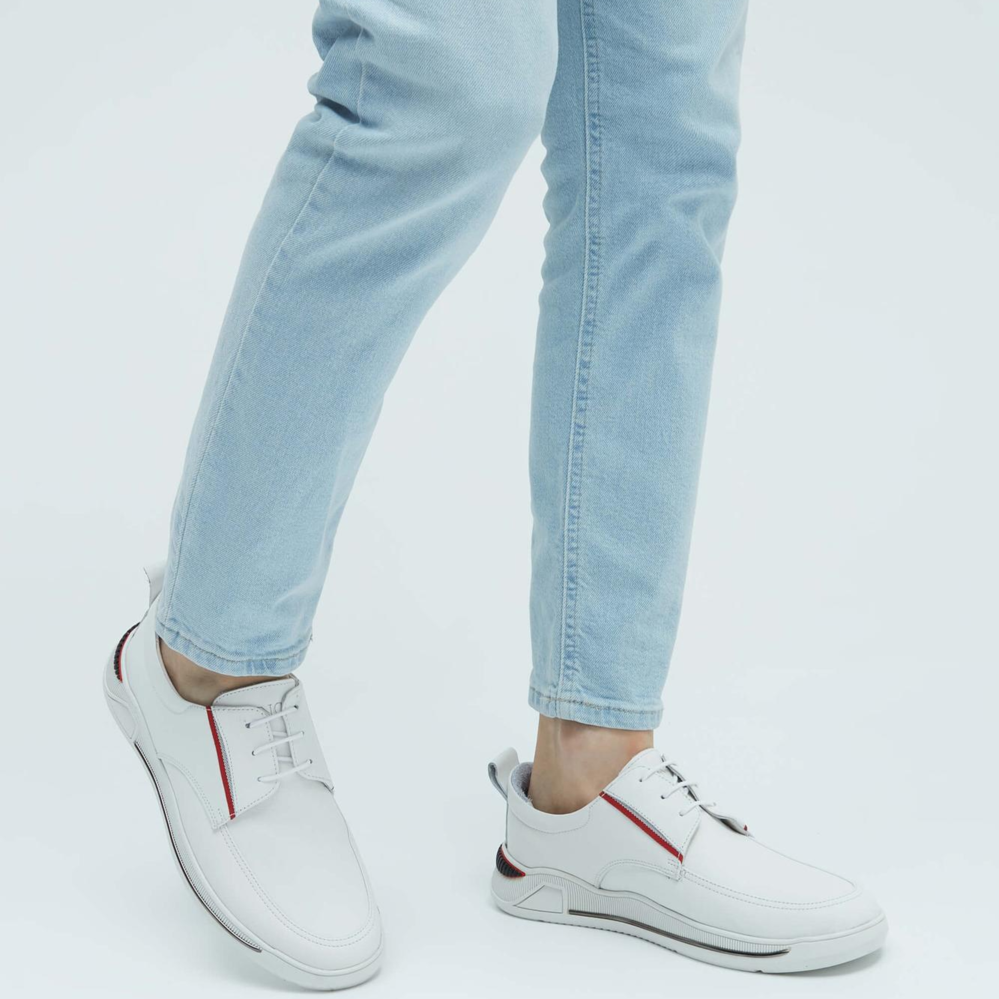 Tamer Tanca Erkek Hakiki Deri Kırık Beyaz Sneakers & Spor Ayakkabı