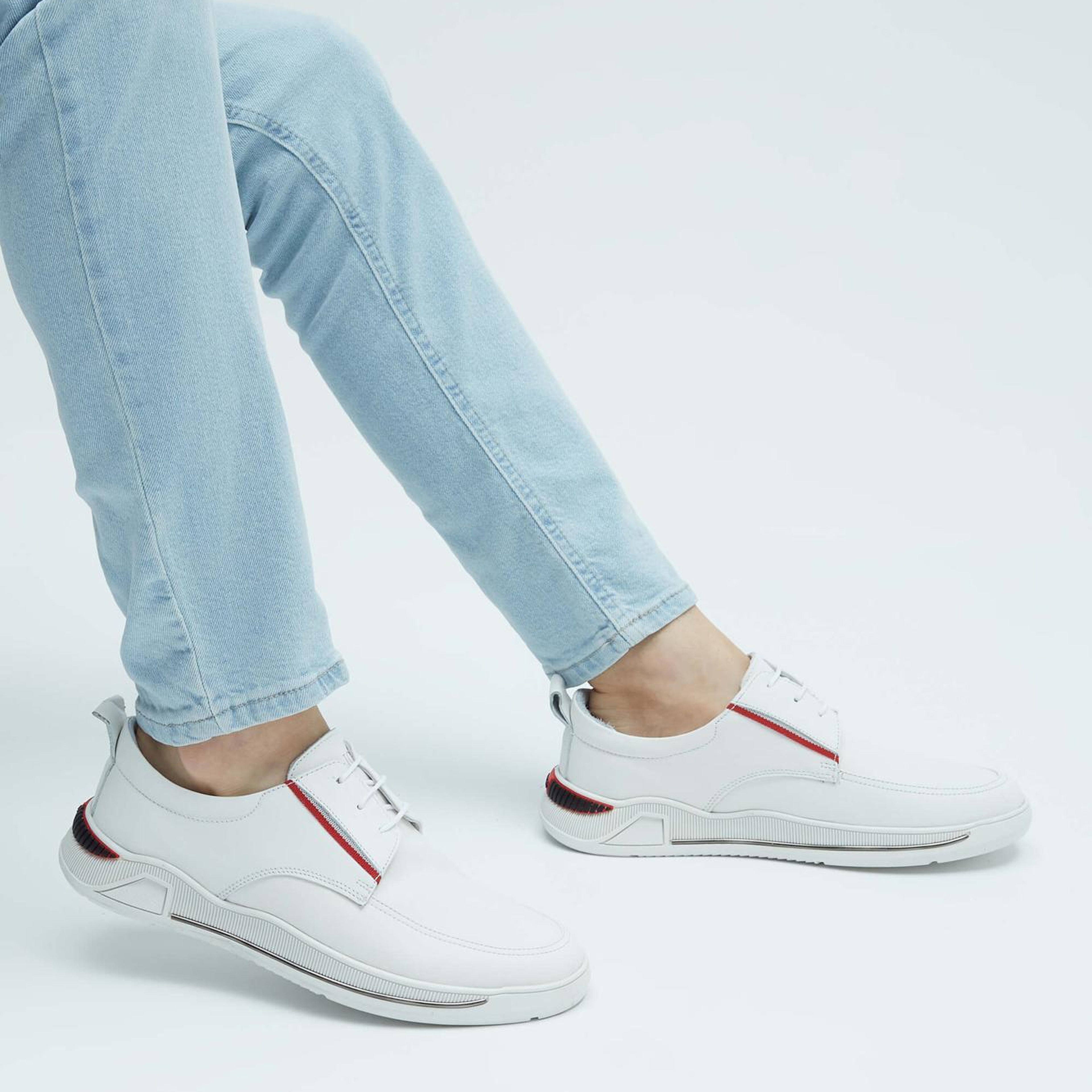 Tamer Tanca Erkek Hakiki Deri Kırık Beyaz Sneakers & Spor Ayakkabı