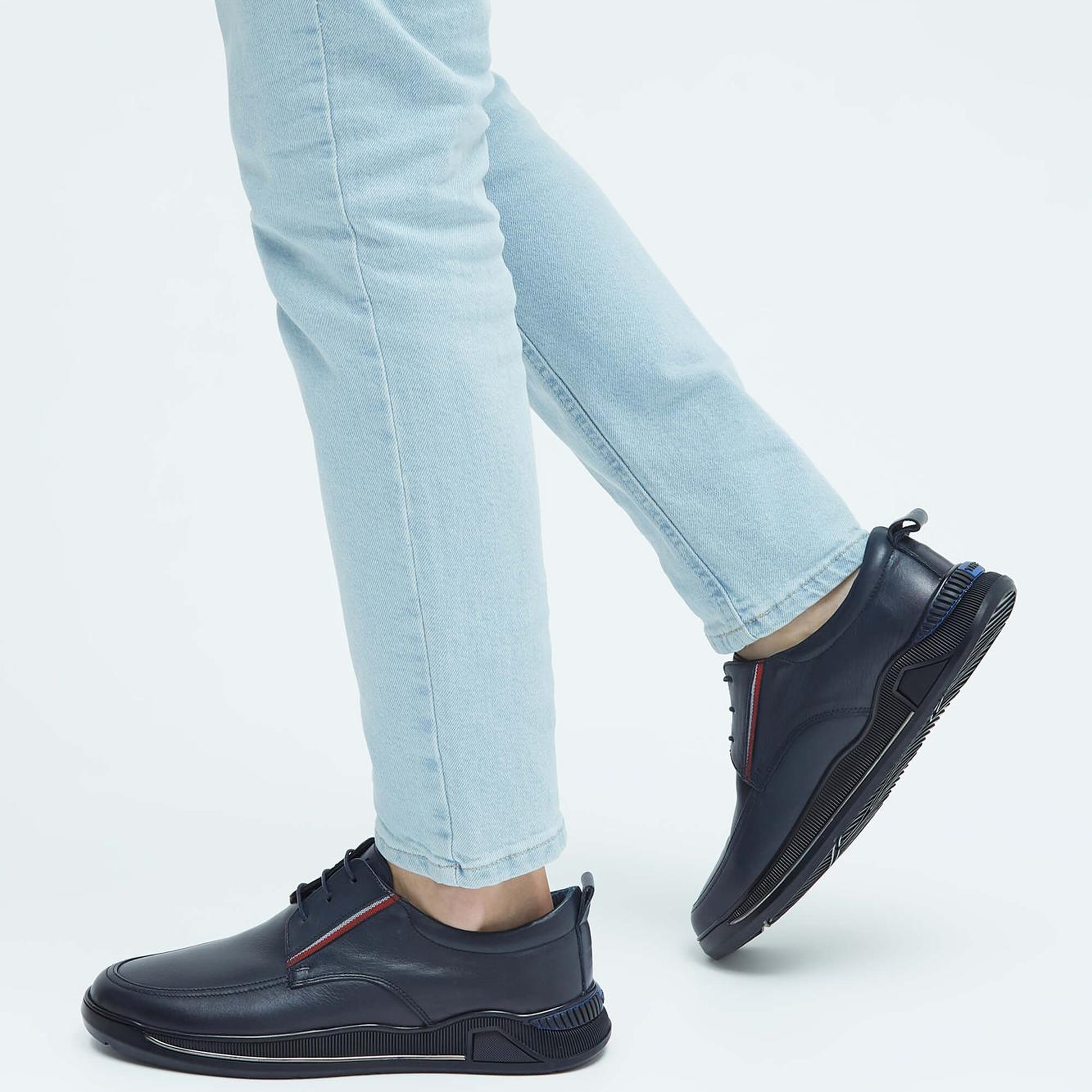 Tamer Tanca Erkek Hakiki Deri Lacivert Sneakers & Spor Ayakkabı