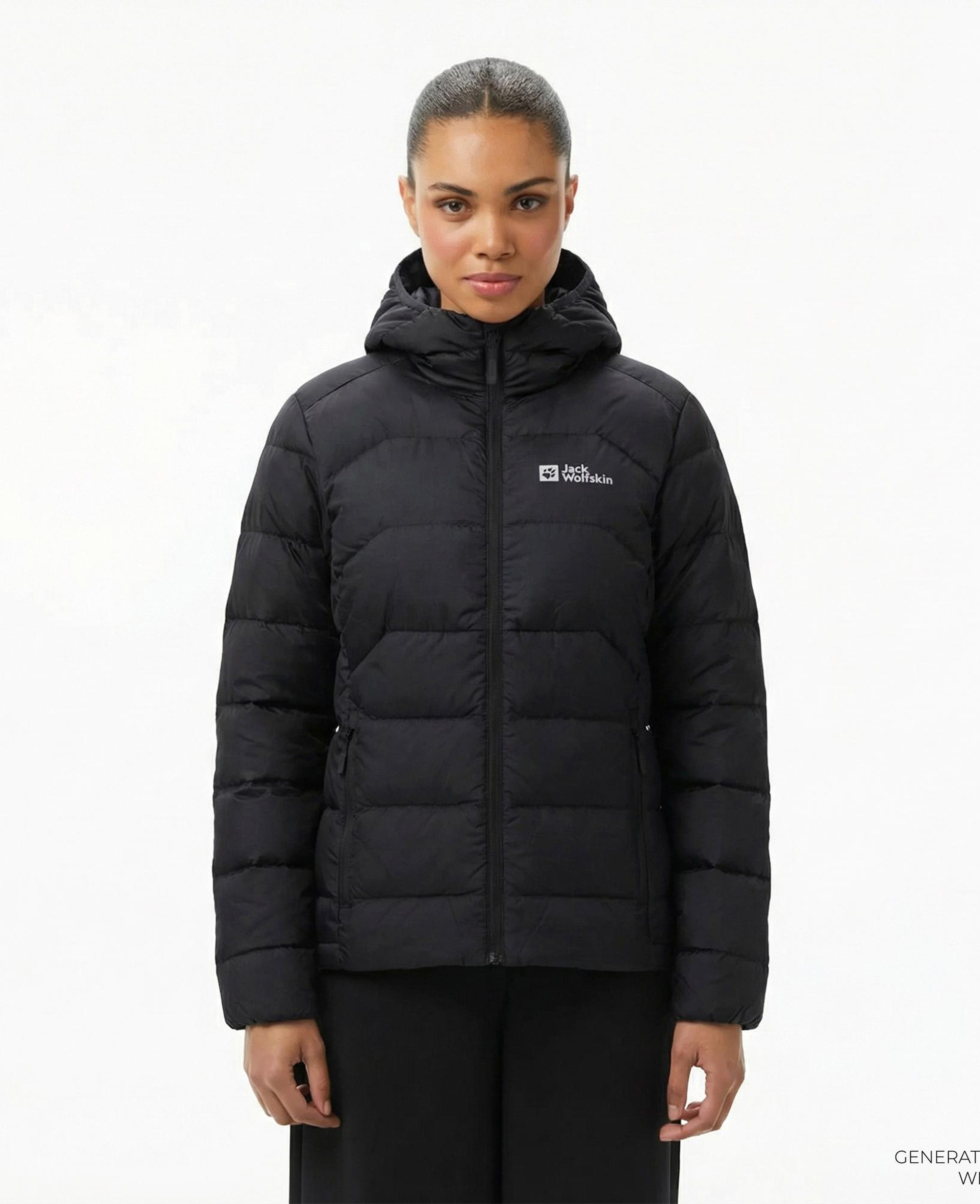 Jack Wolfskin Ather Down Hoody Kadın Siyah Mont
