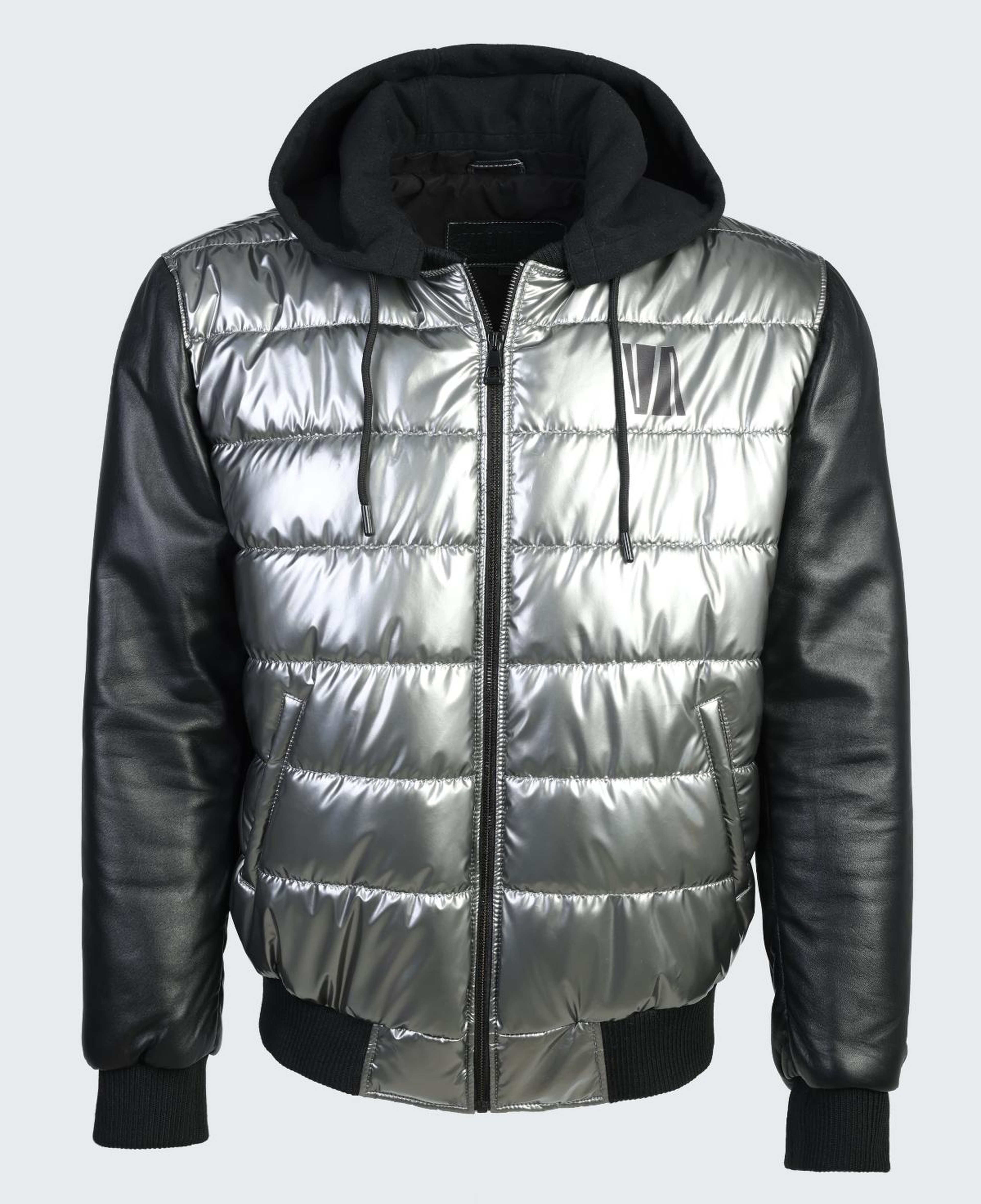 Valmenti Erkek Deri & Tekstil Gri Deri Mont