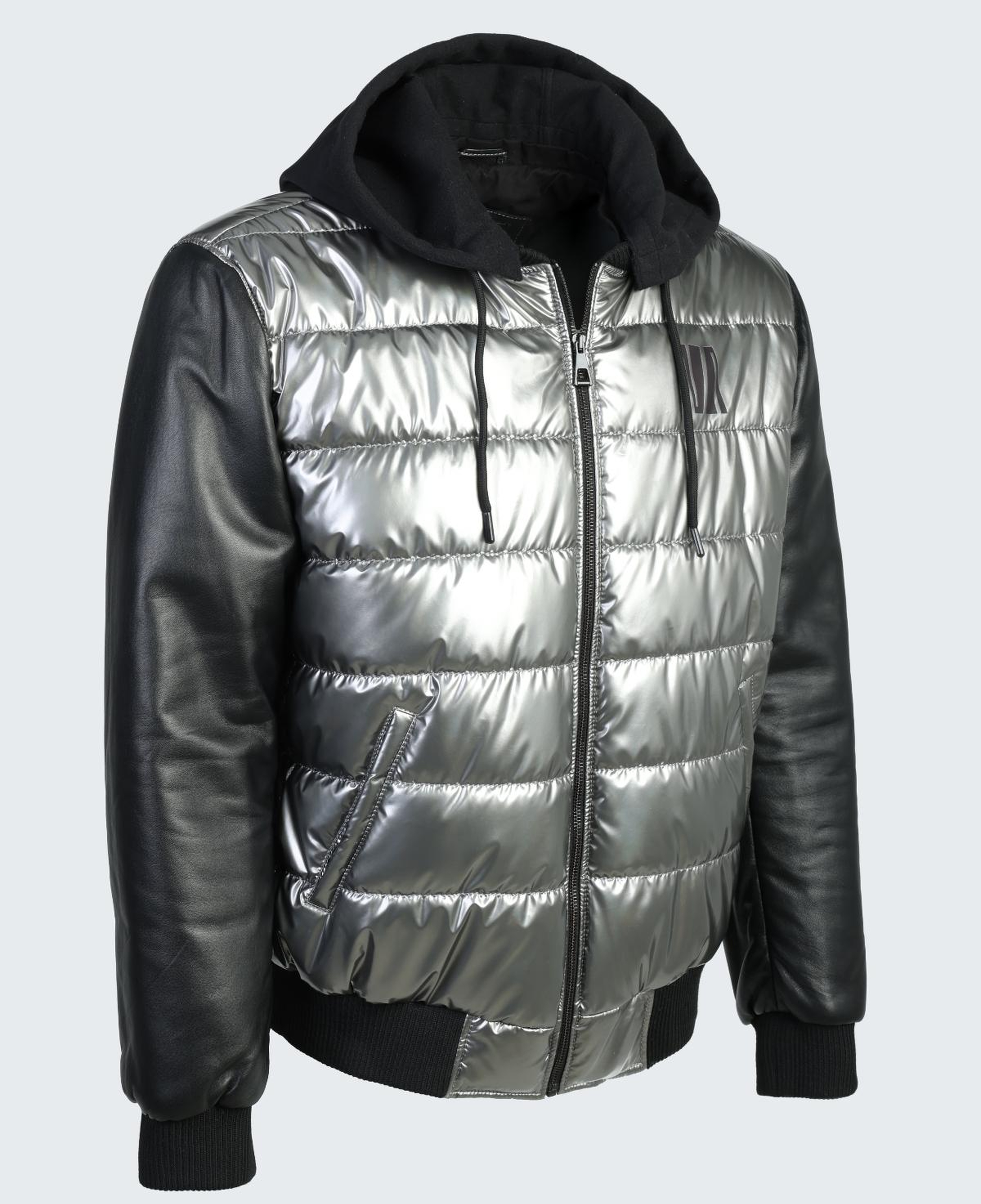 Valmenti Erkek Deri & Tekstil Gri Deri Mont