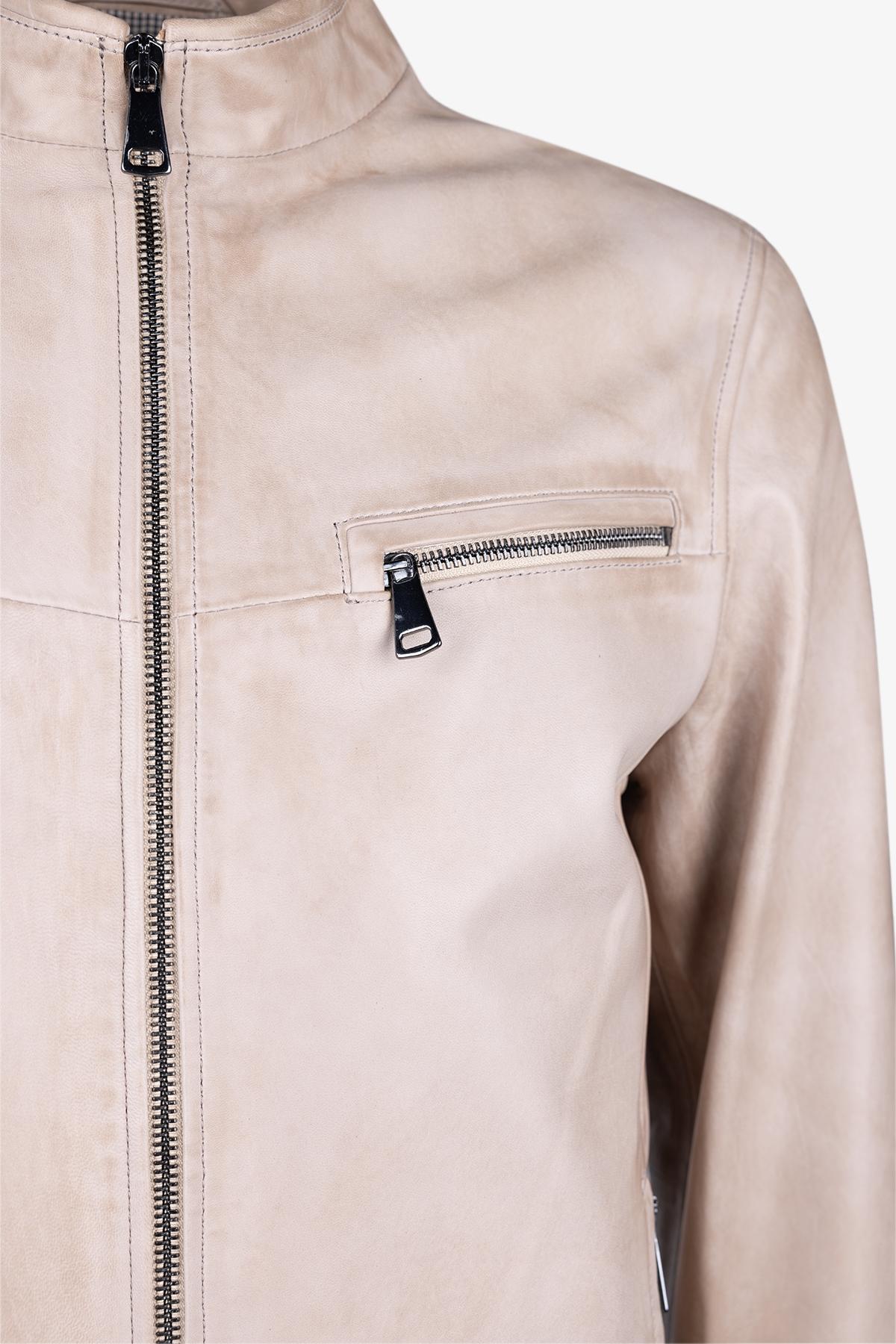 Valmenti Erkek Hakiki Deri Bej Deri Mont