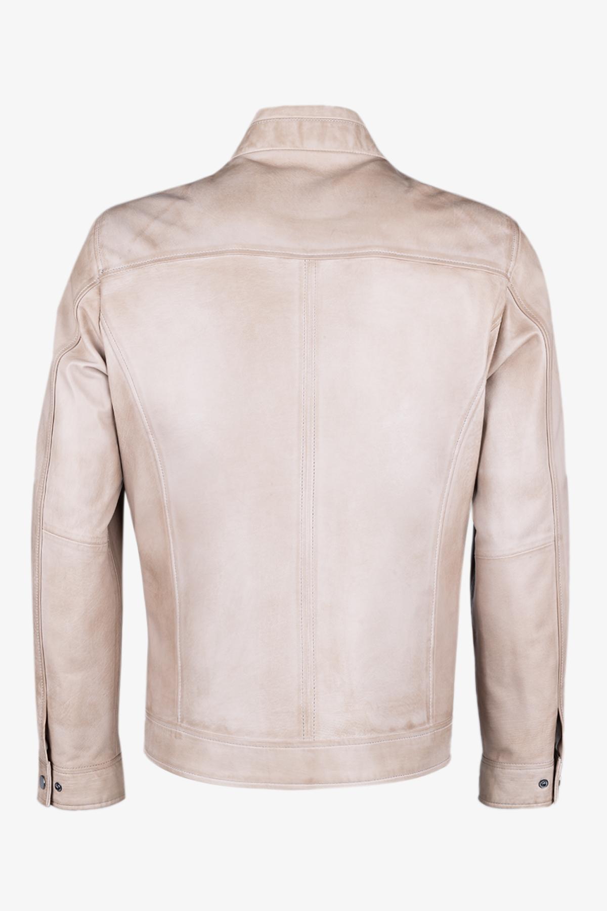 Valmenti Erkek Hakiki Deri Bej Deri Mont