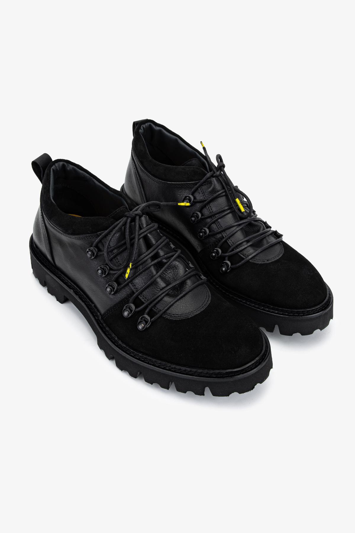 Valmenti Erkek Hakiki Deri Siyah Casual Bot