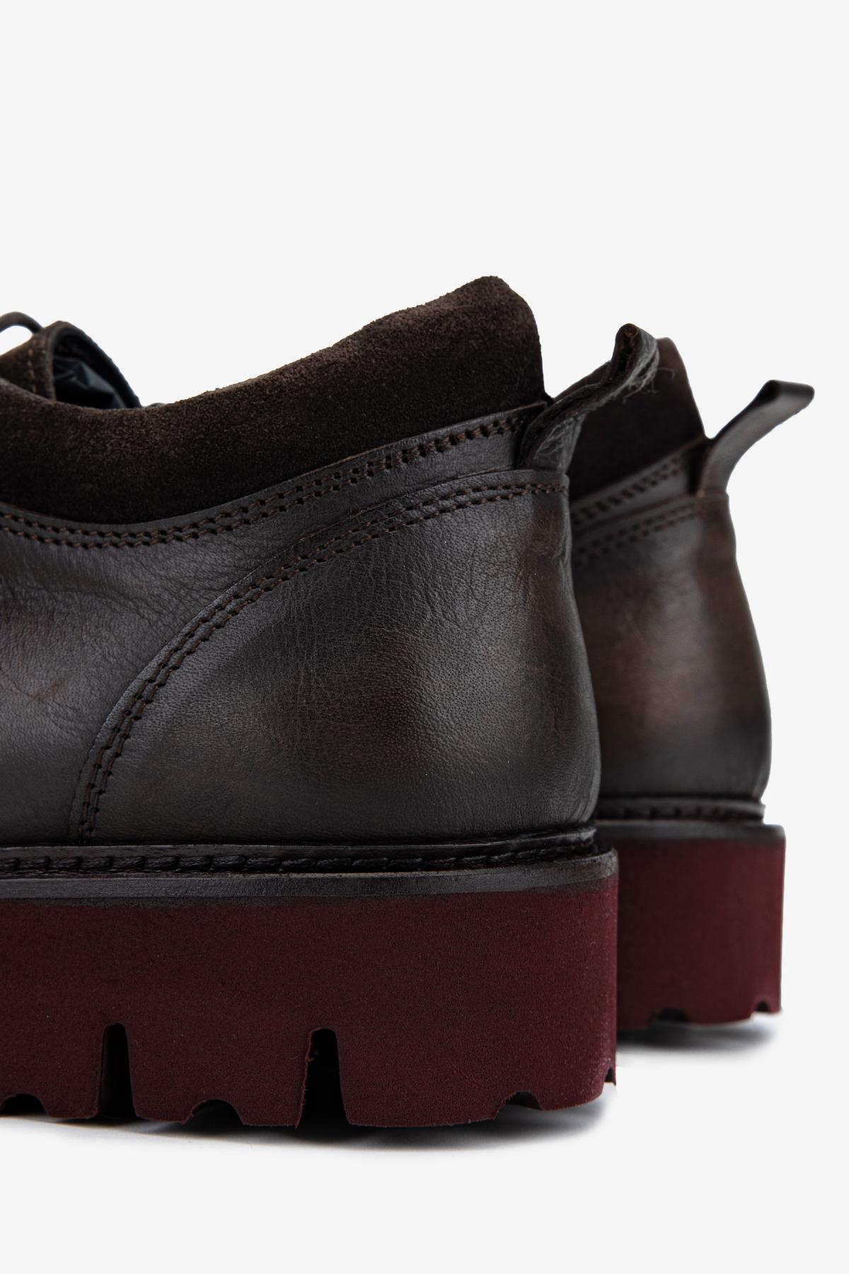 Valmenti Erkek Hakiki Deri Kahverengi Casual Bot