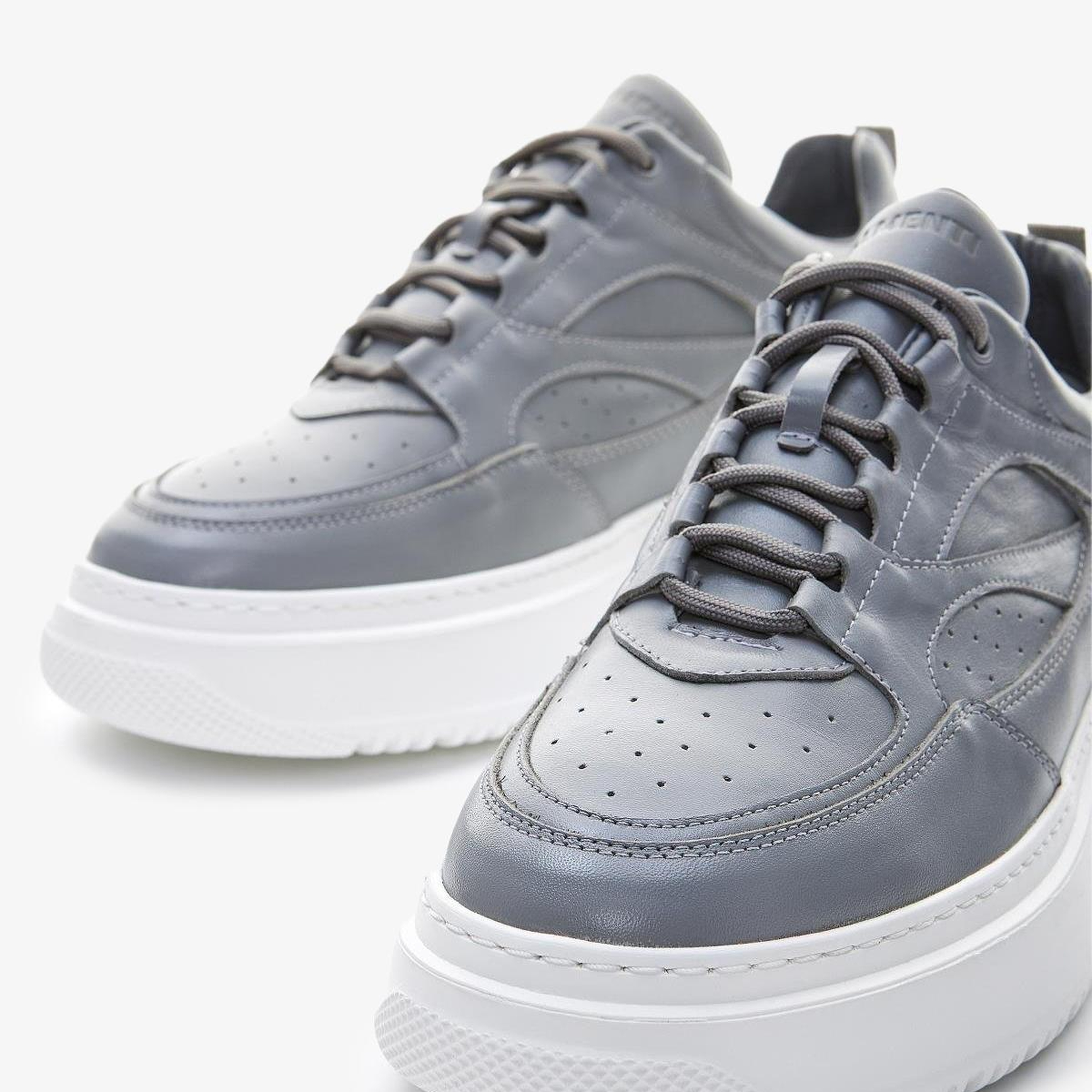 Valmenti Erkek Hakiki Deri Gri Spor Ayakkabı