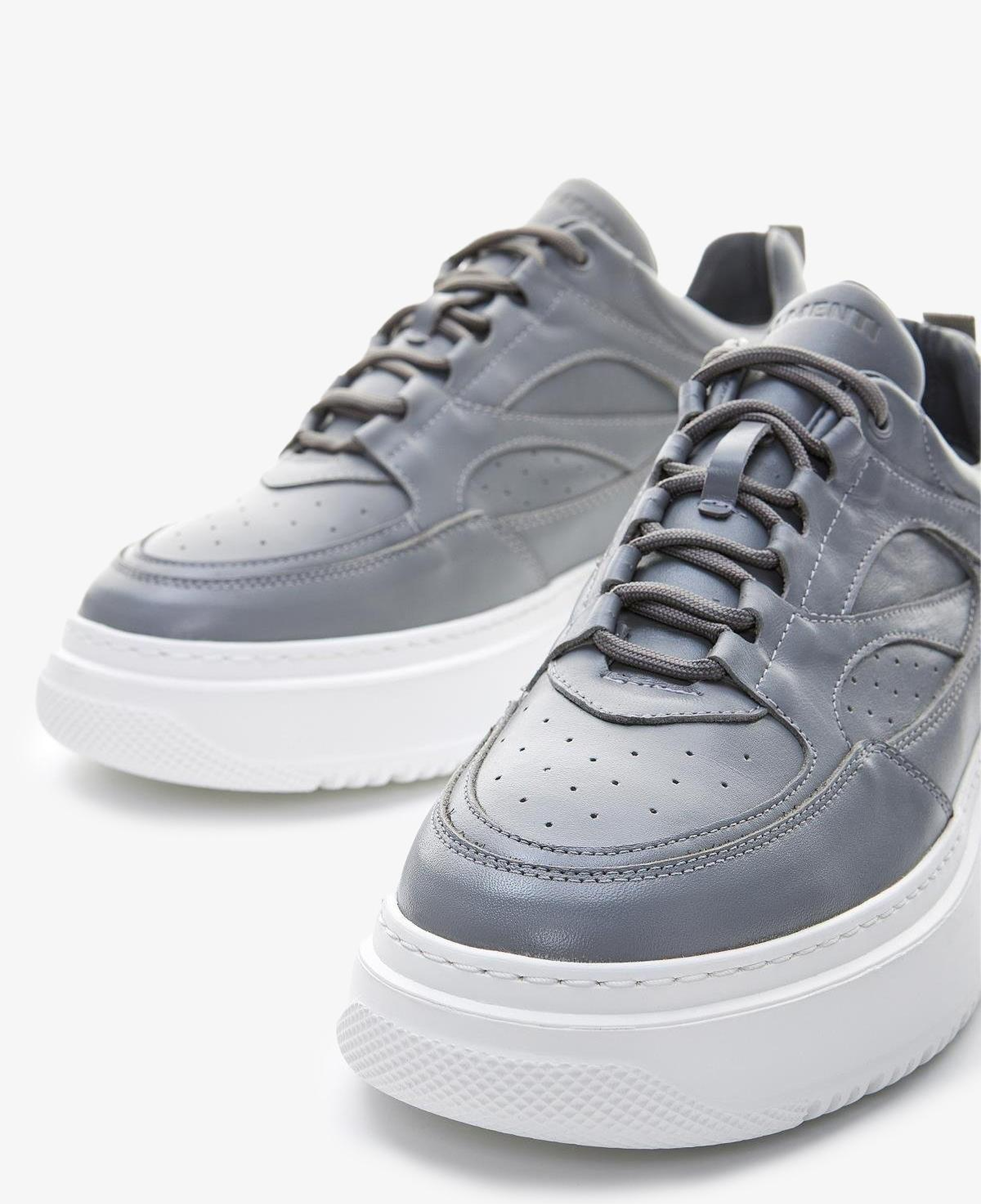 Valmenti Erkek Hakiki Deri Gri Spor Ayakkabı