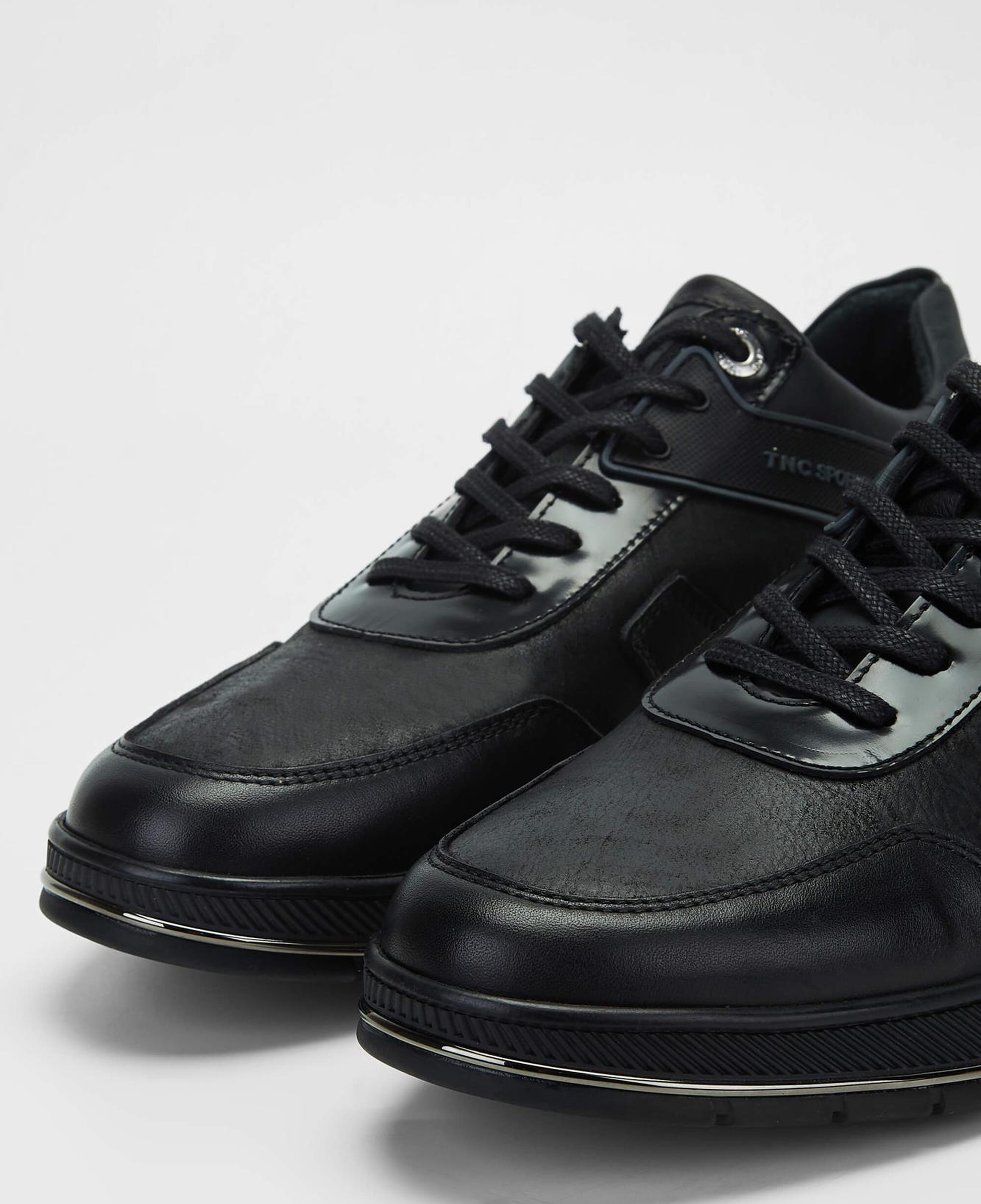 Tamer Tanca Erkek Hakiki Deri Siyah Sneakers & Spor Ayakkabı