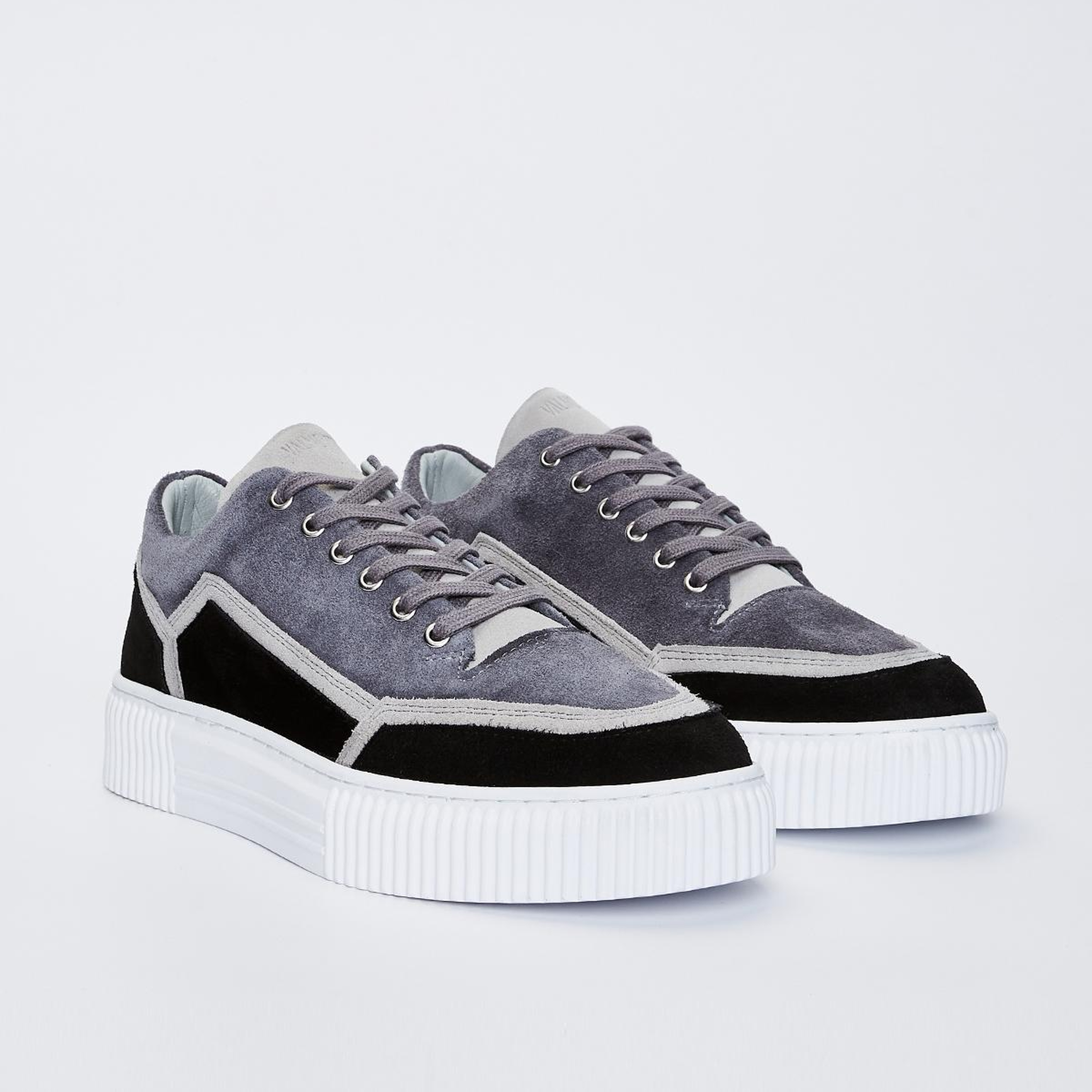 Valmenti Erkek Hakiki Deri Siyah Süet Spor Ayakkabı