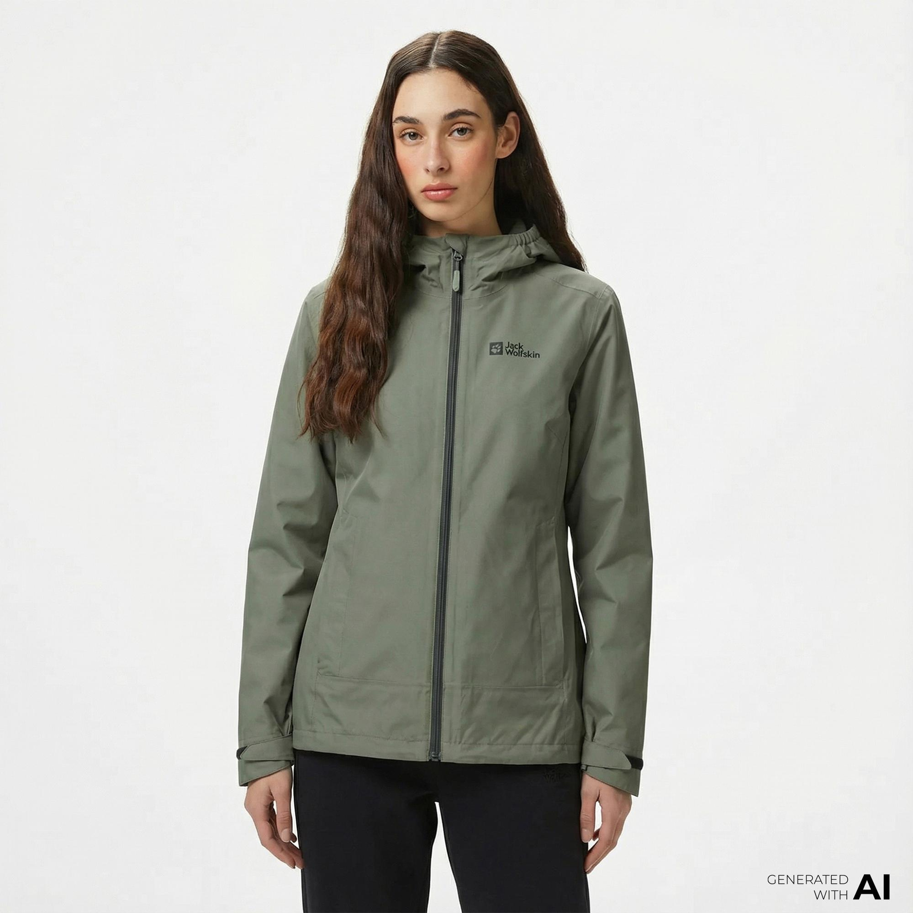 Jack Wolfskin Moonrise 3-in-1 Yeşil Kadın Ceket