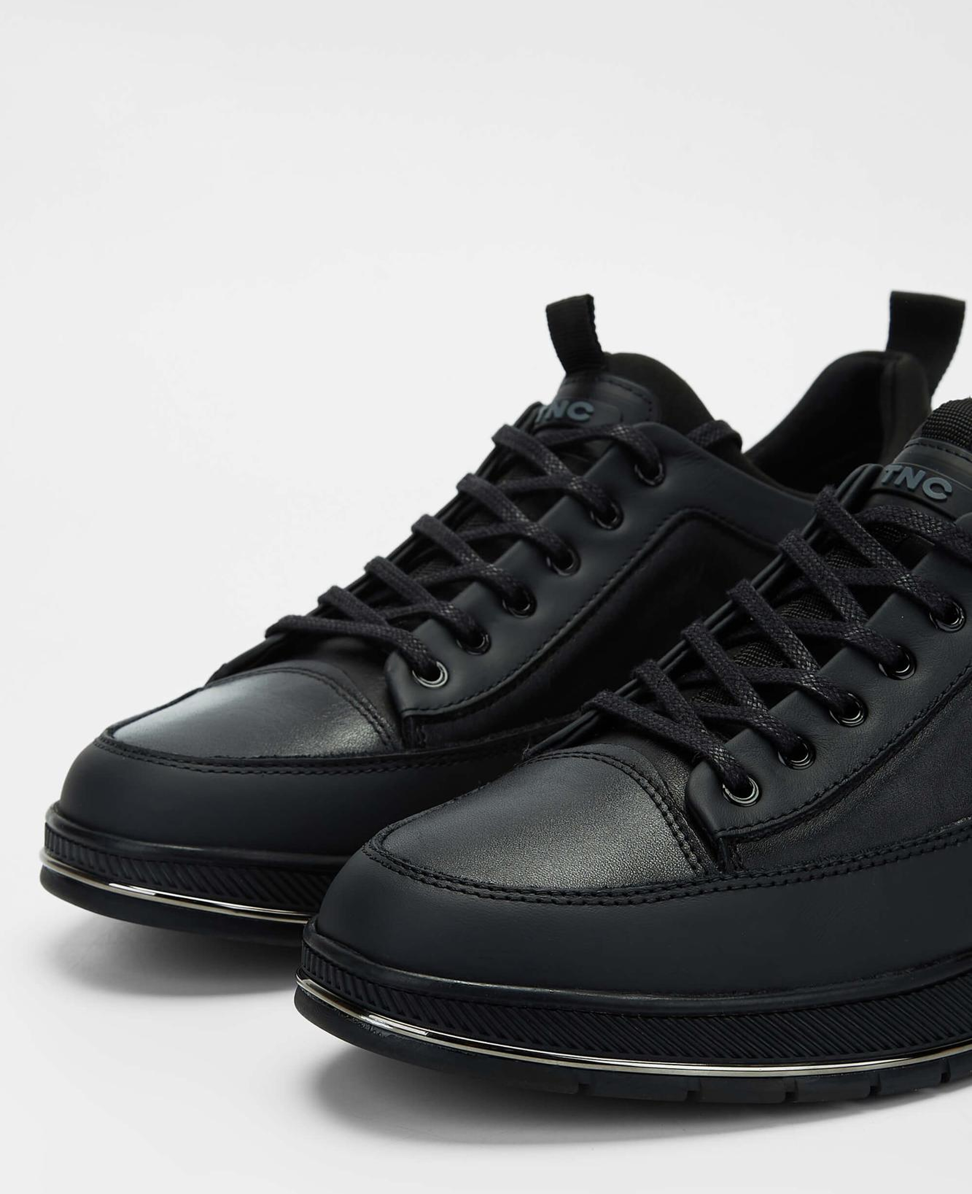 Tamer Tanca Erkek Hakiki Deri Siyah Sneakers & Spor Ayakkabı