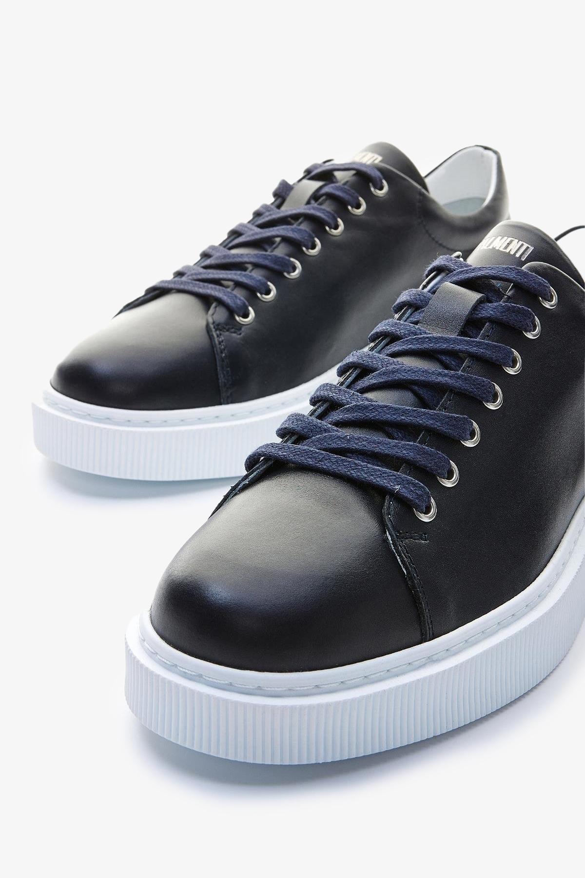 Valmenti Erkek Hakiki Deri Lacivert Spor Ayakkabı