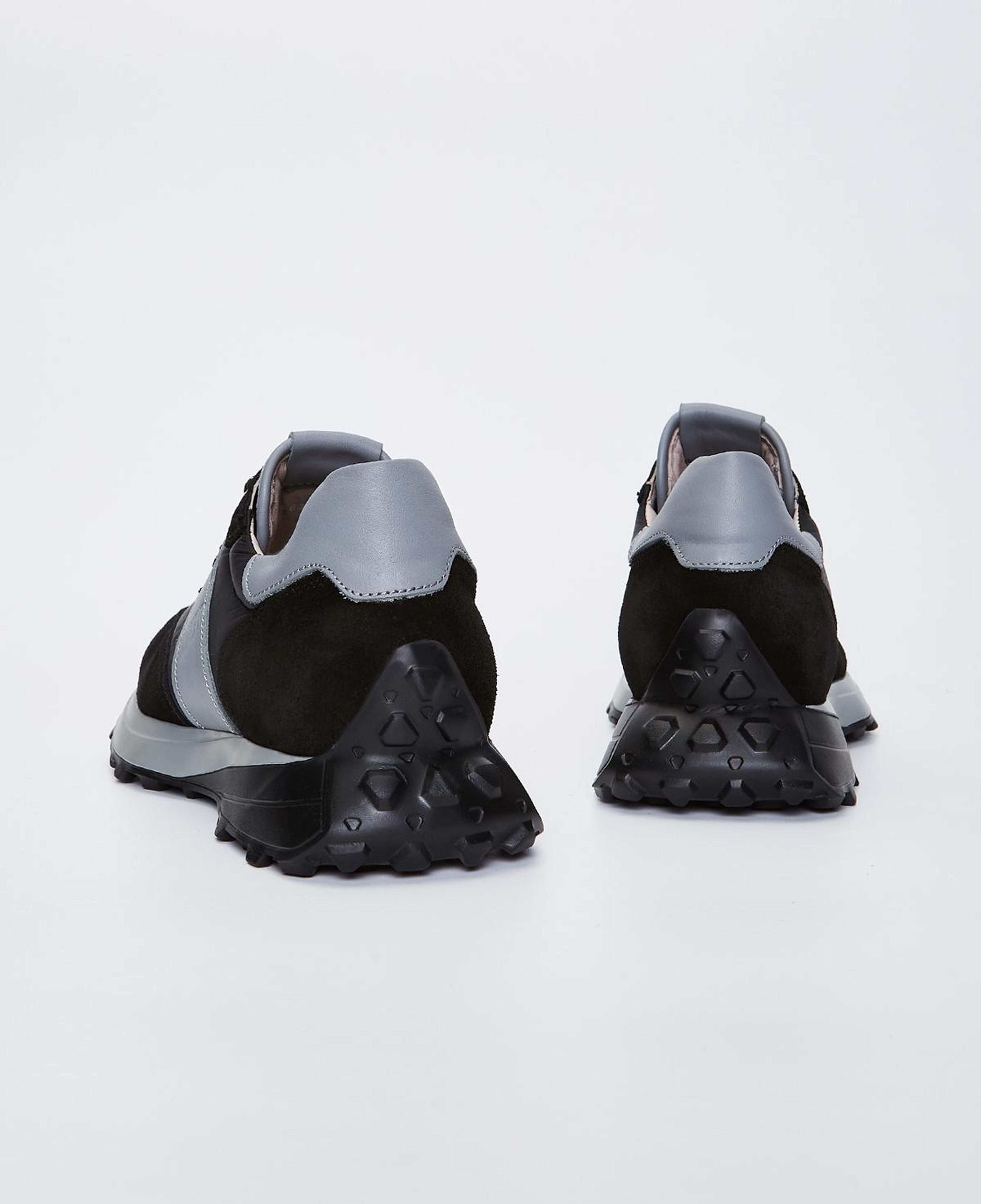 Valmenti Erkek Hakiki Deri Siyah Süet Spor Ayakkabı