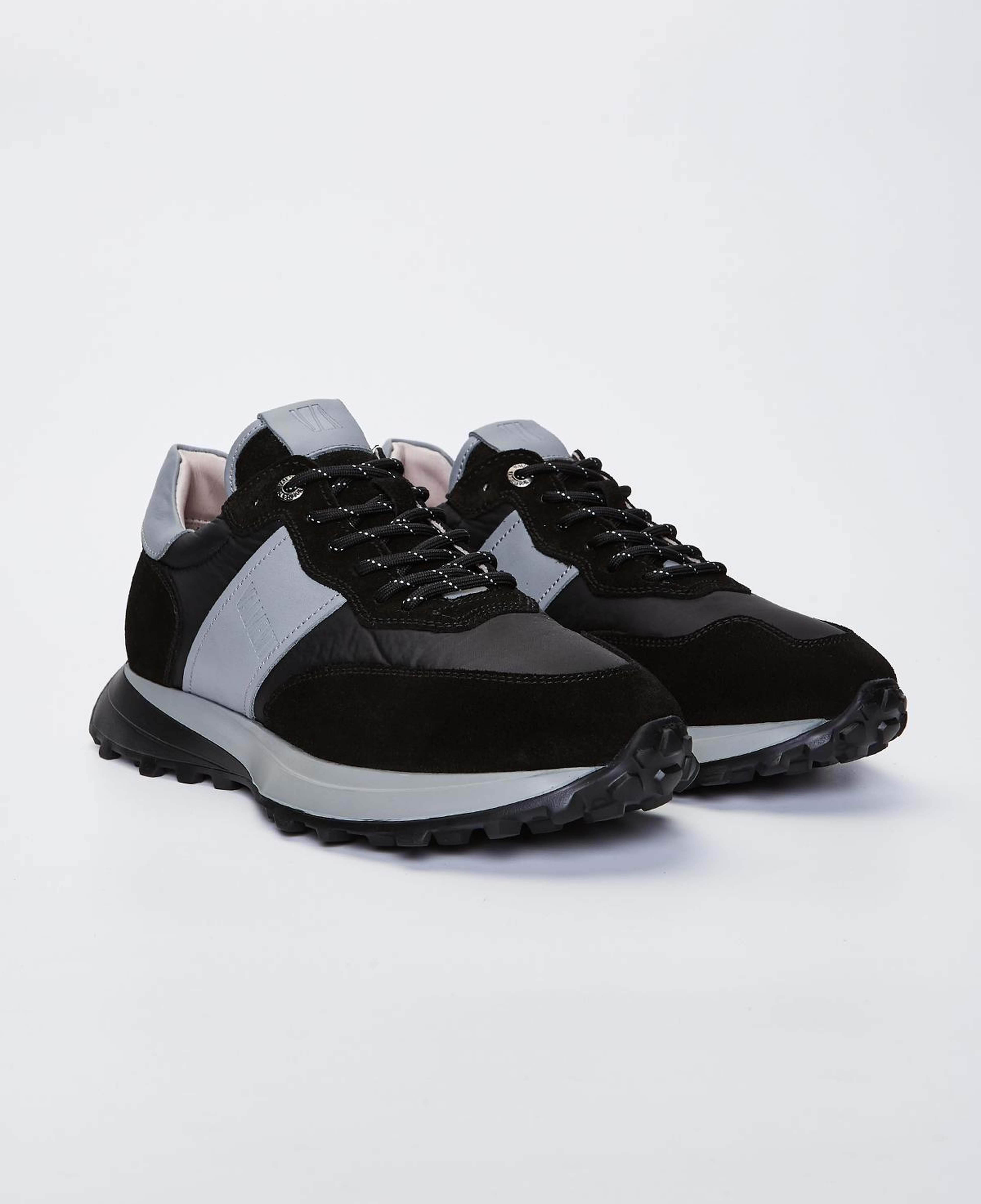 Valmenti Erkek Hakiki Deri Siyah Süet Spor Ayakkabı