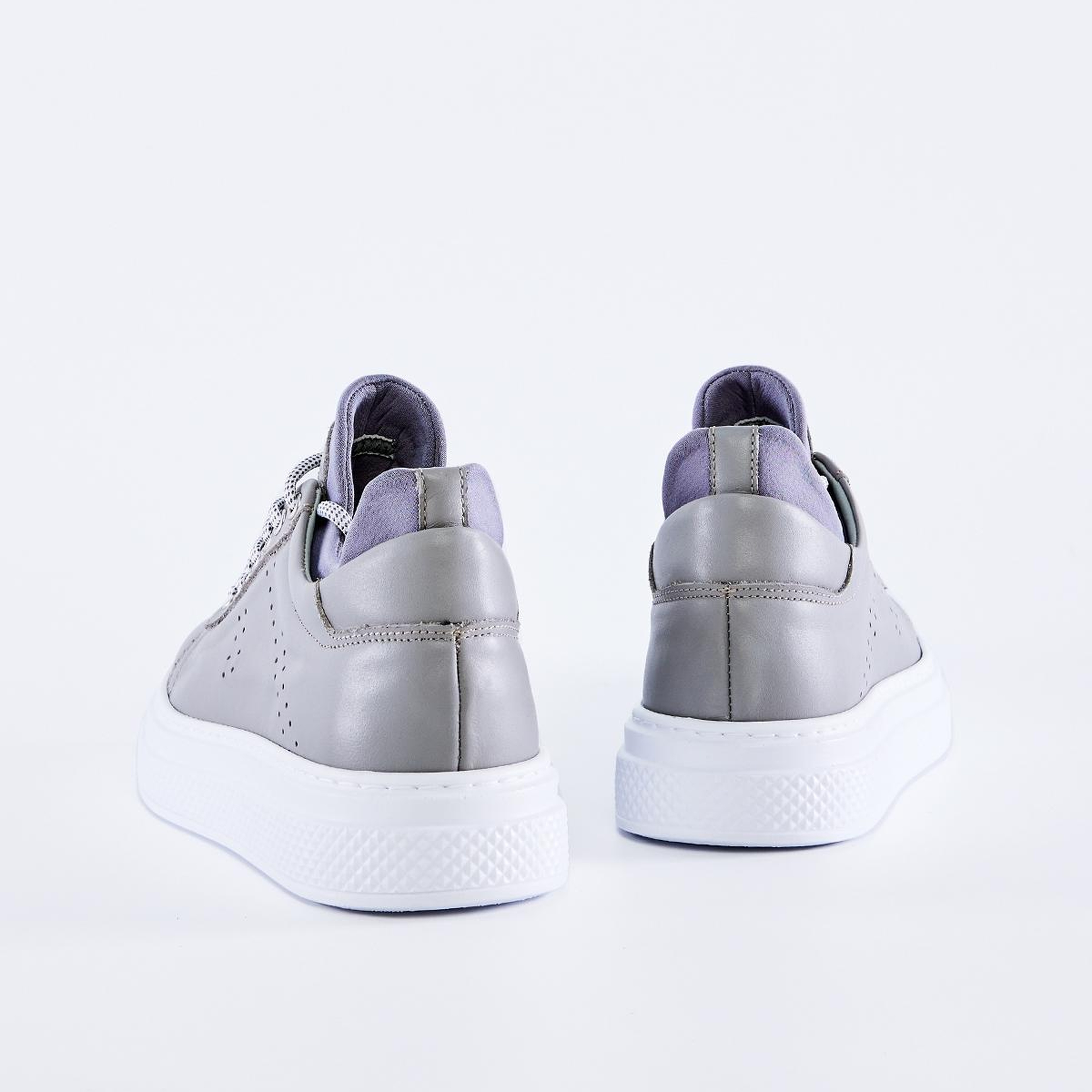 Valmenti Erkek Hakiki Deri Gri Spor Ayakkabı