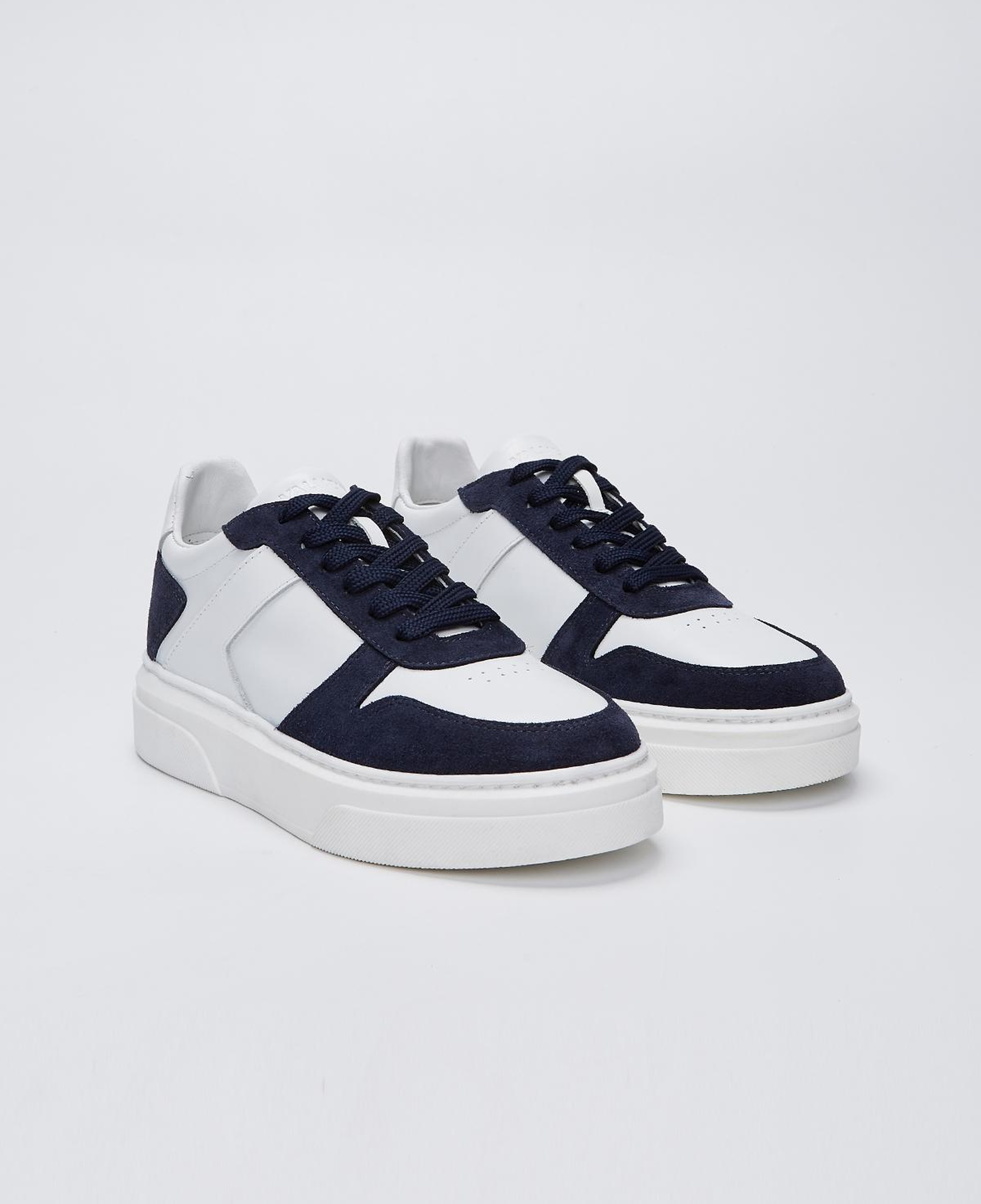 Valmenti Erkek Hakiki Deri Lacivert/Beyaz Spor Ayakkabı