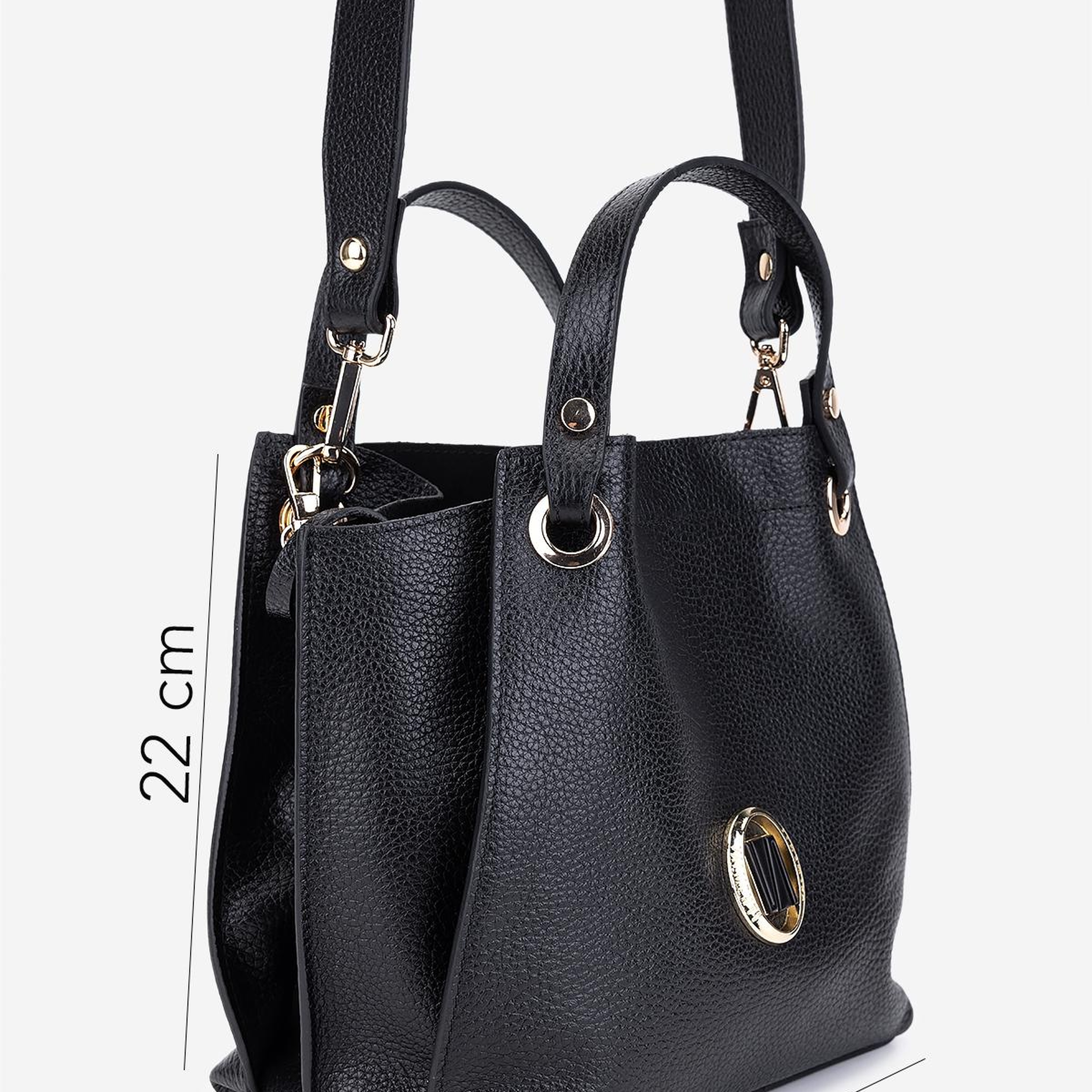 Valmenti Kadın Hakiki Deri Siyah Floter Kol Çantası