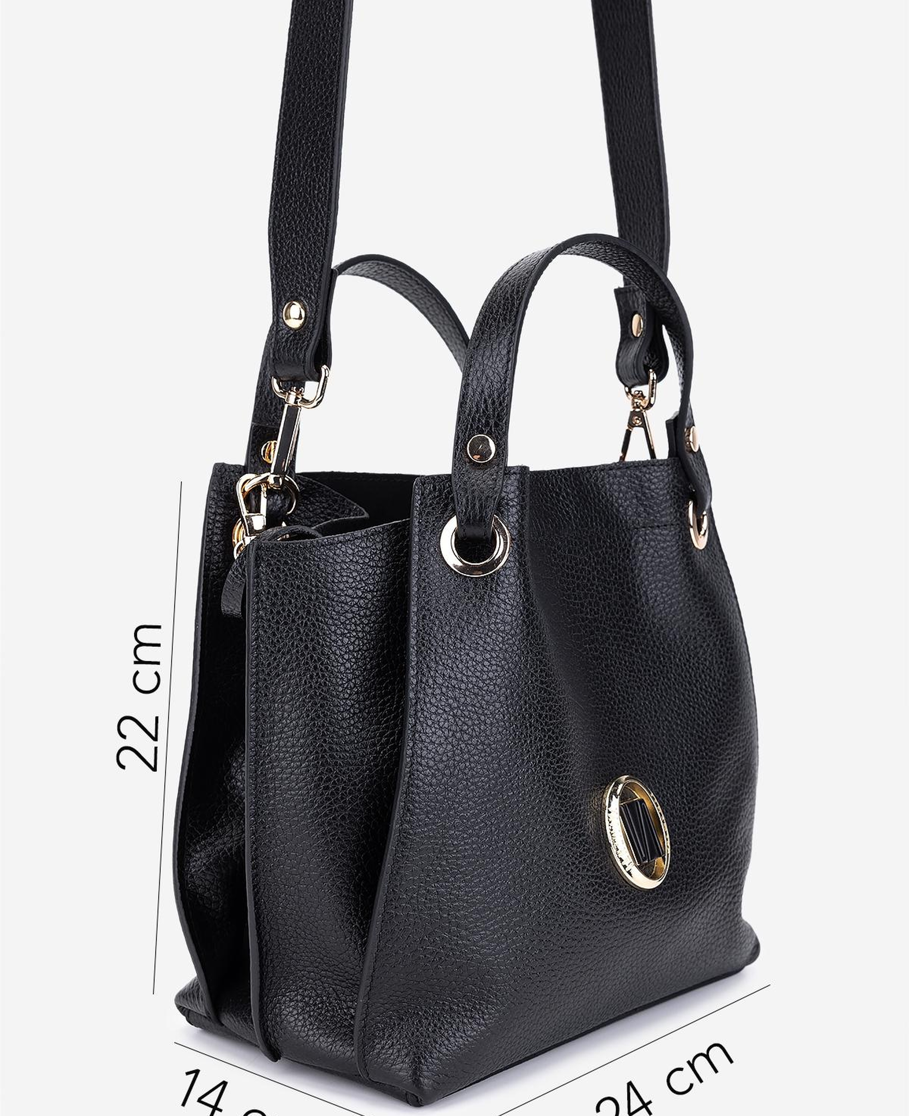 Valmenti Kadın Hakiki Deri Siyah Floter Kol Çantası