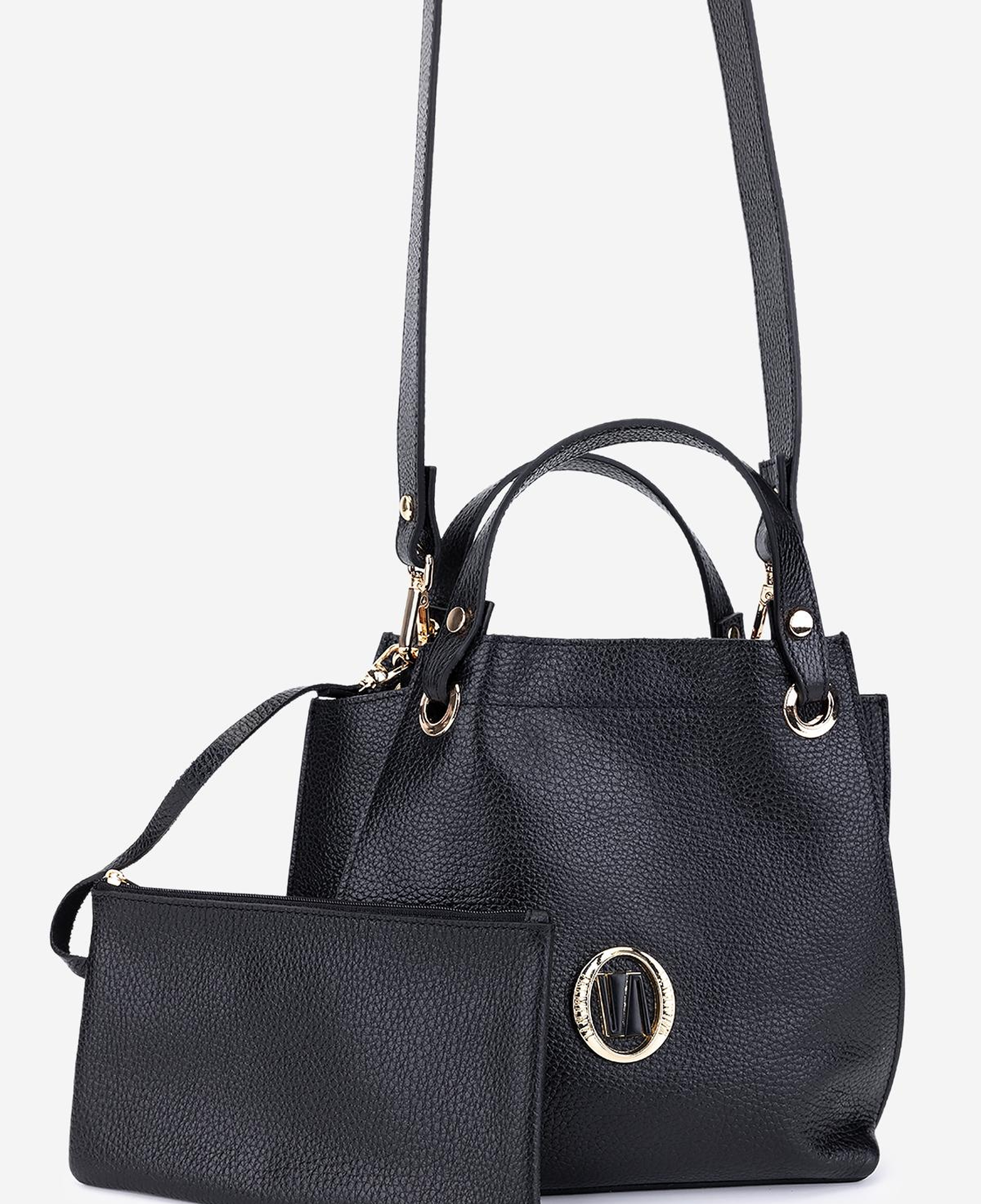 Valmenti Kadın Hakiki Deri Siyah Floter Kol Çantası