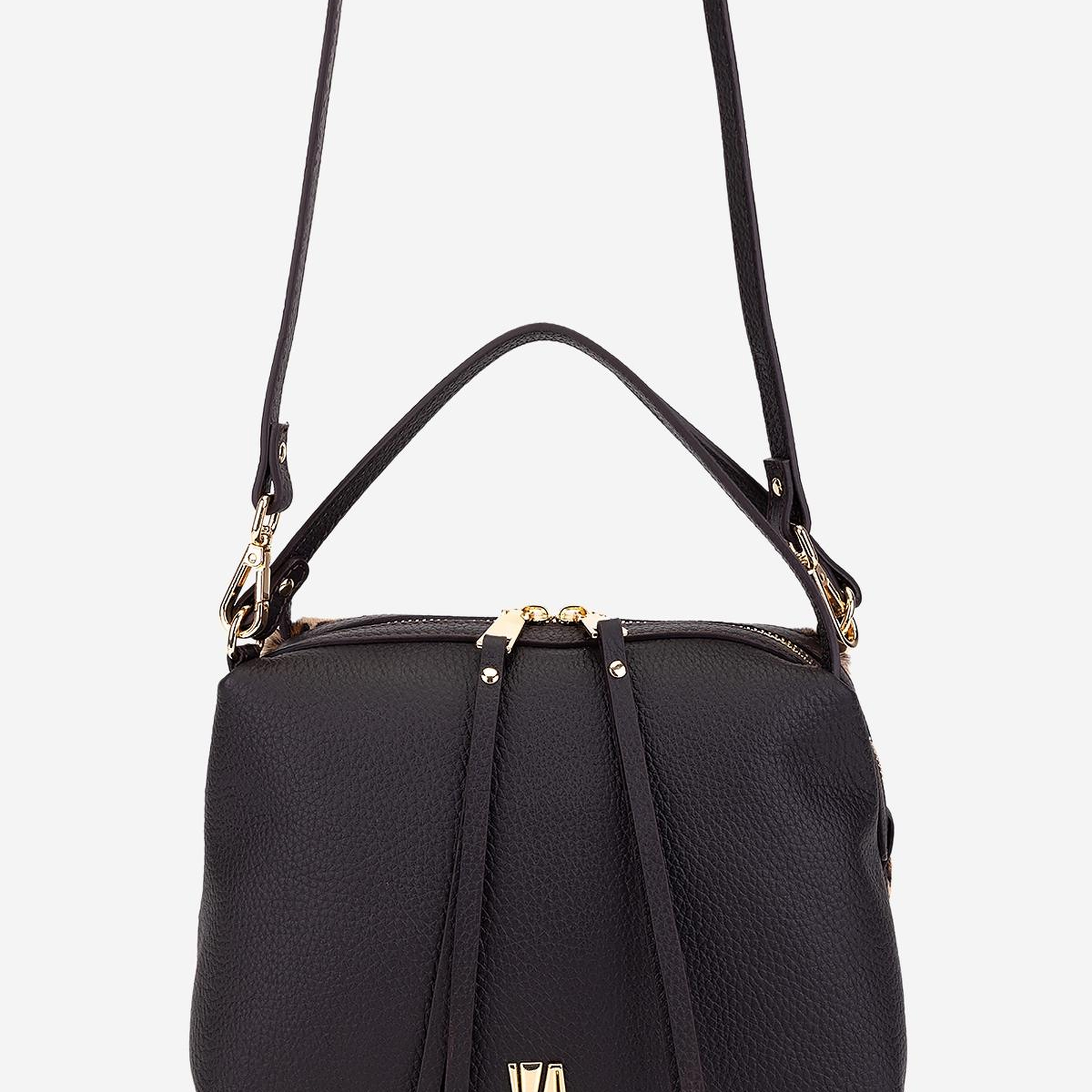 Valmenti Kadın Hakiki Deri Kahverengi Leopar Kol Çantası