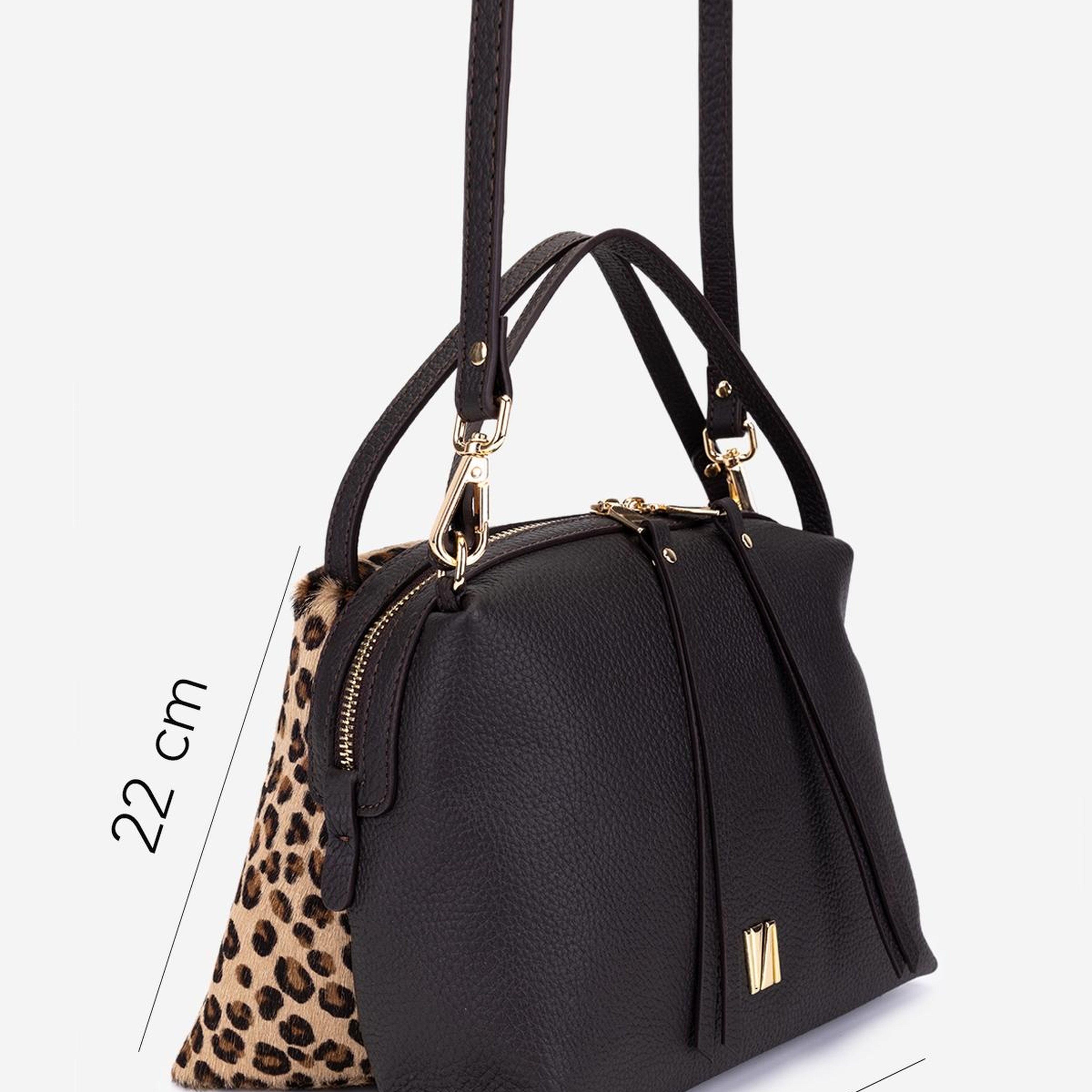 Valmenti Kadın Hakiki Deri Kahverengi Leopar Kol Çantası