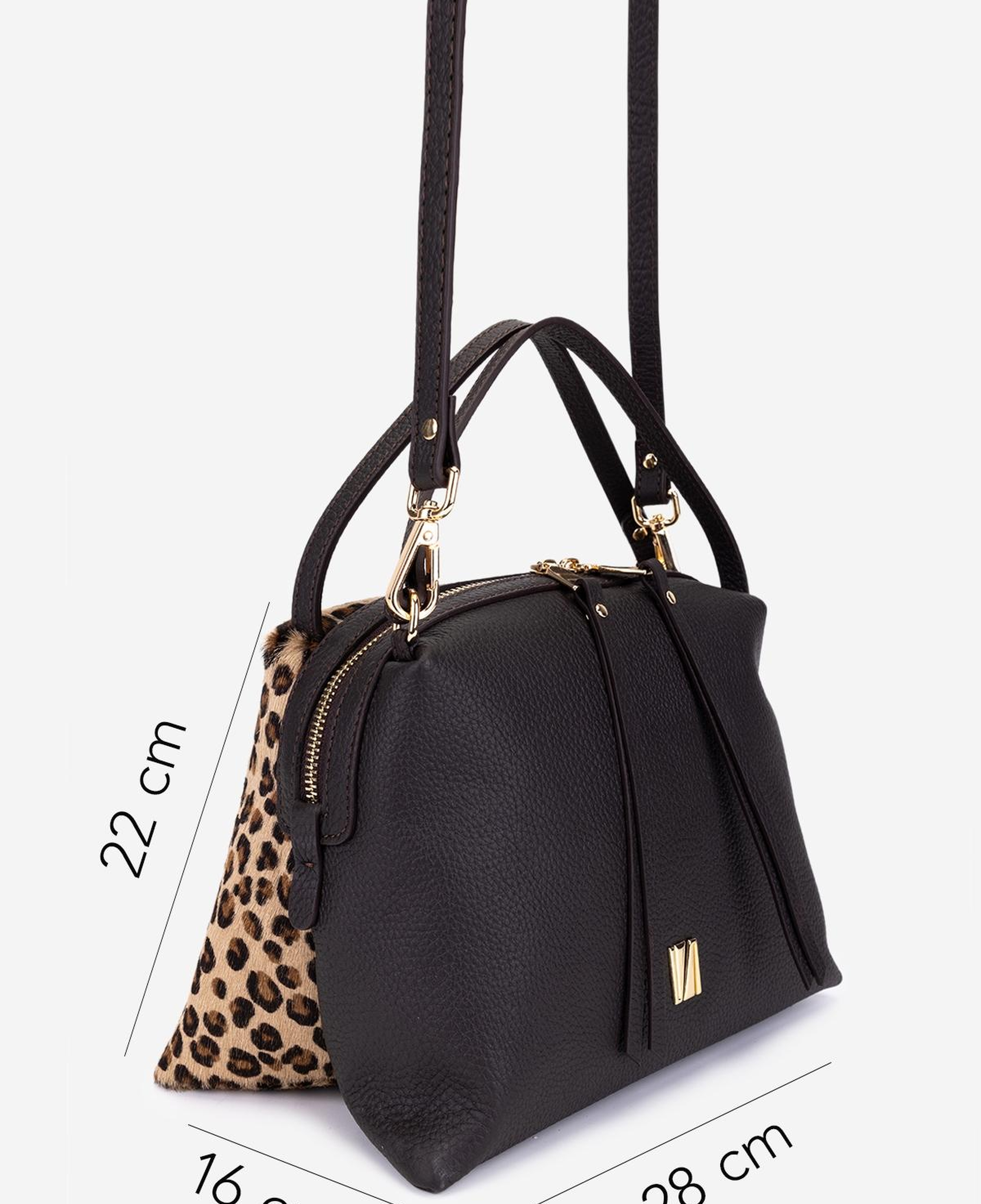 Valmenti Kadın Hakiki Deri Kahverengi Leopar Kol Çantası