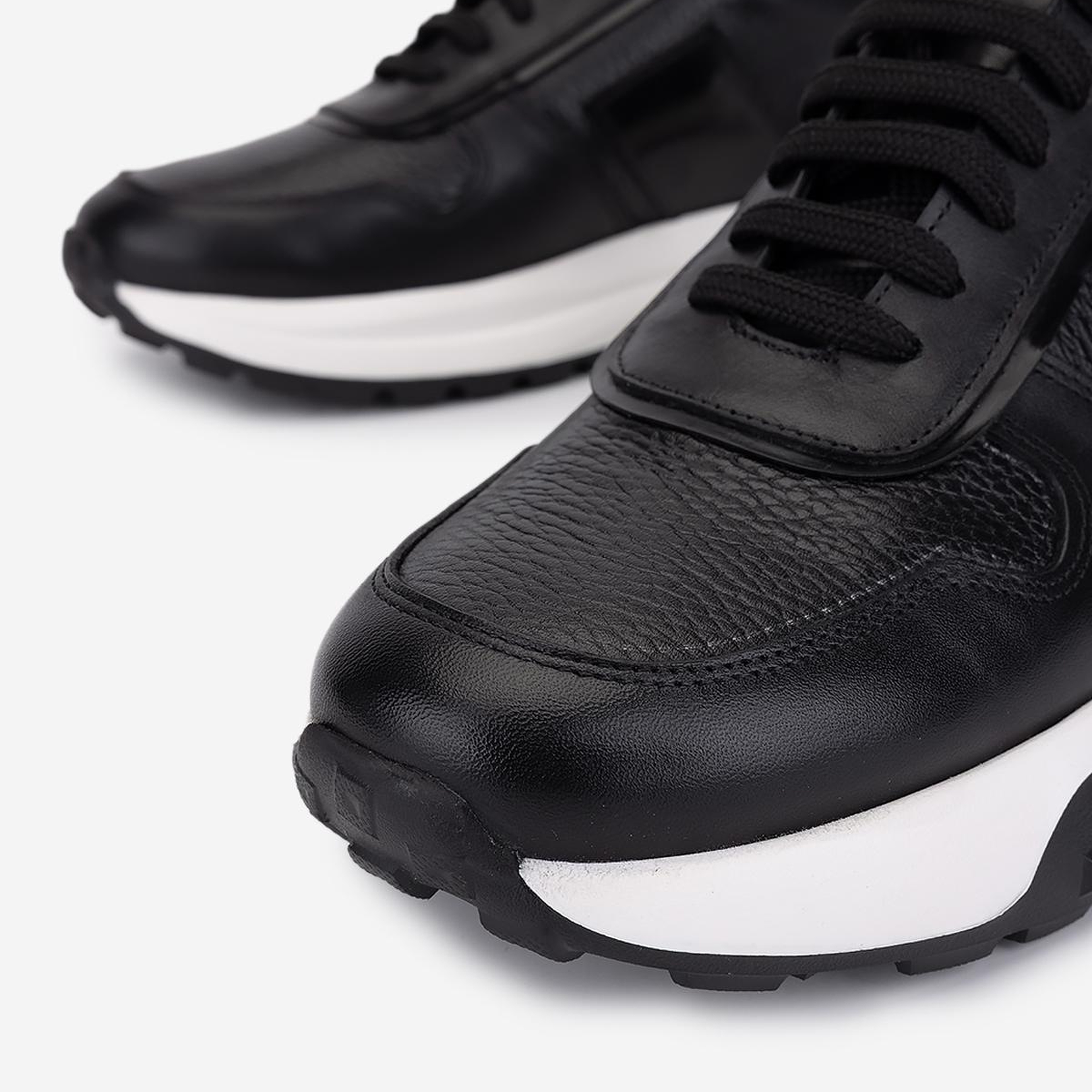 Valmenti Erkek Hakiki Deri Siyah Sneakers & Spor Ayakkabı