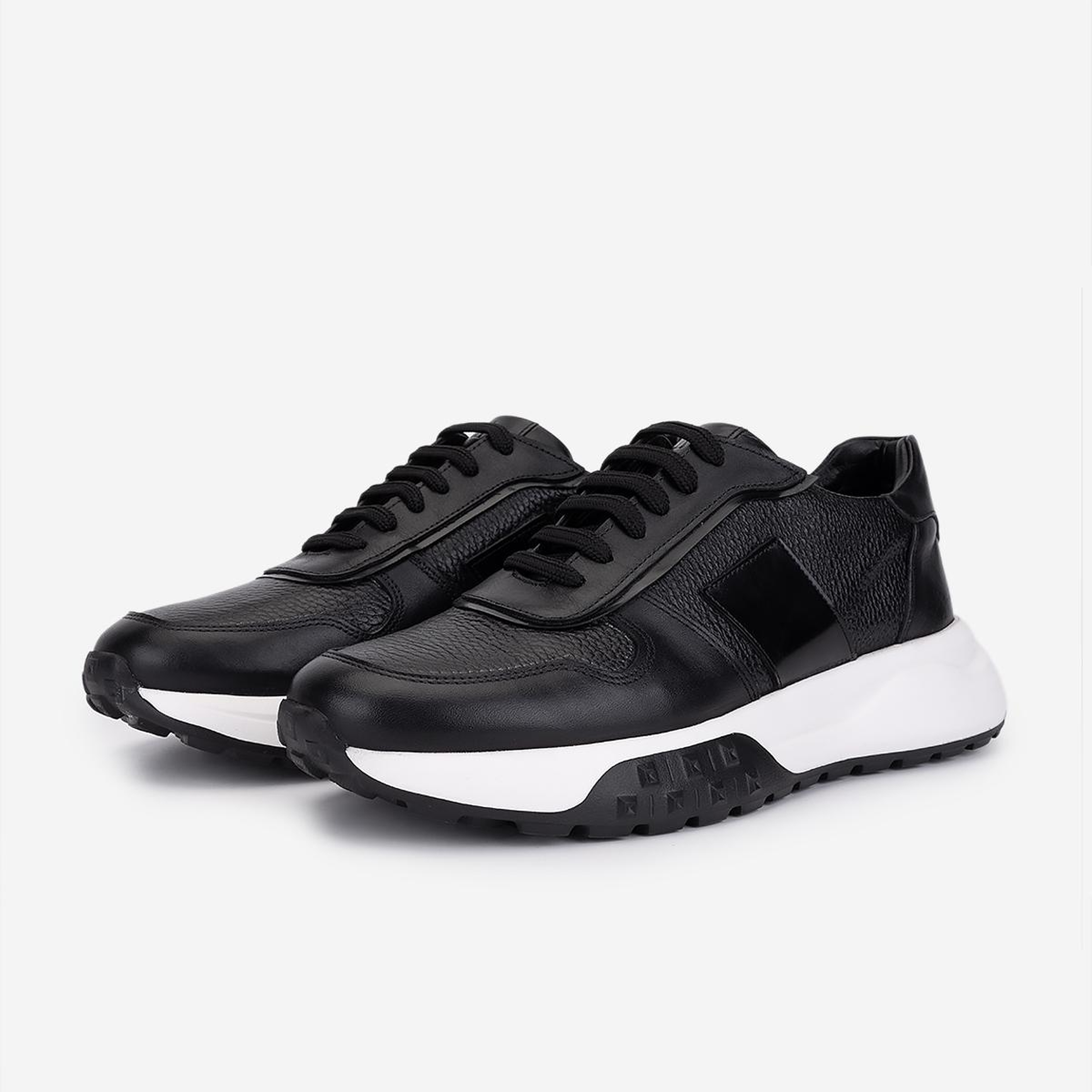 Valmenti Erkek Hakiki Deri Siyah Sneakers & Spor Ayakkabı